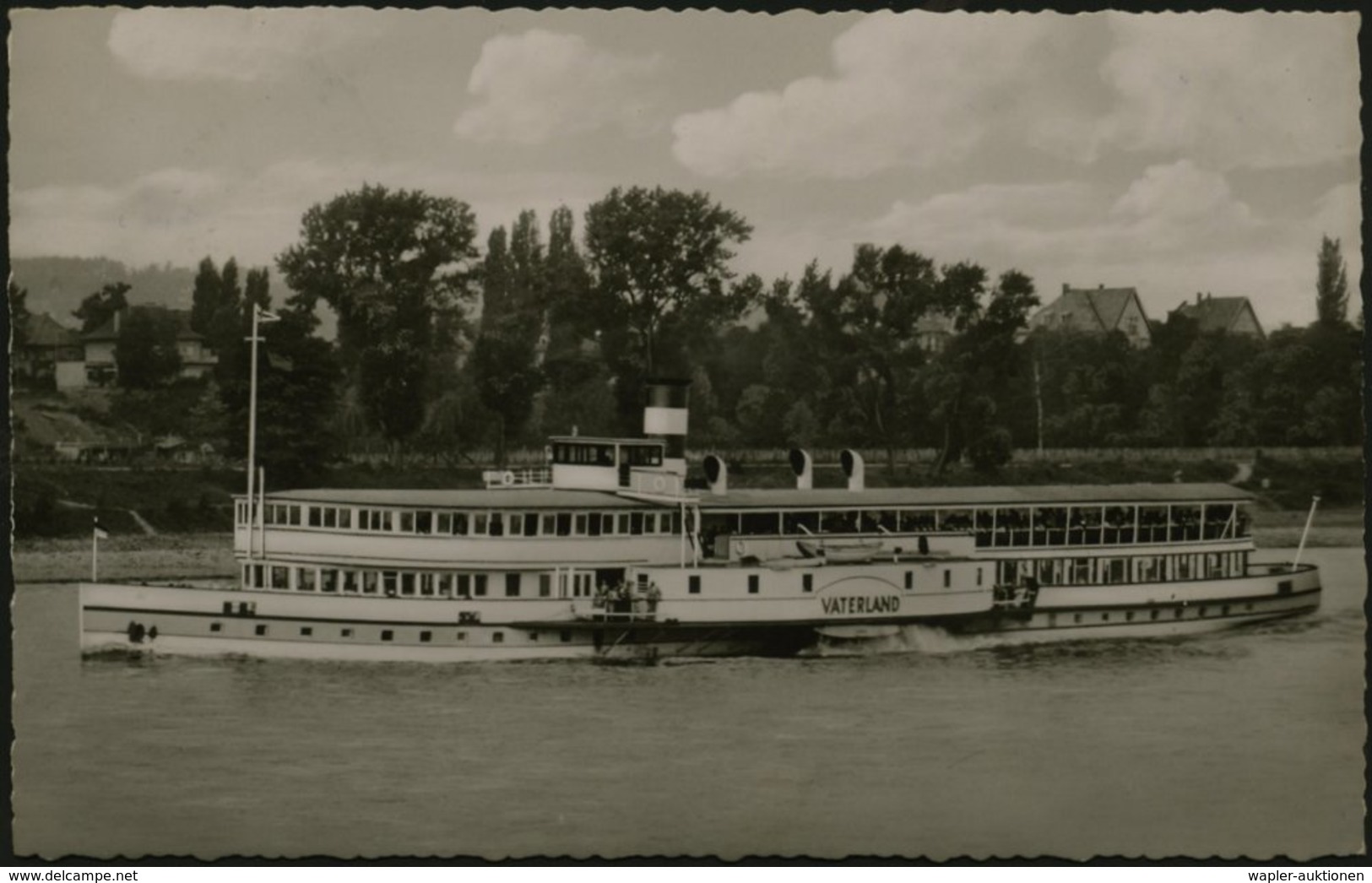 1956 (10.8.) ST.GOAR, 2K-Steg + Viol. Bordstempel: Auf Dem Rhein An Bord Dampfer Vaterland, Passende S/ W.-Foto-Ak.: Rad - Other & Unclassified