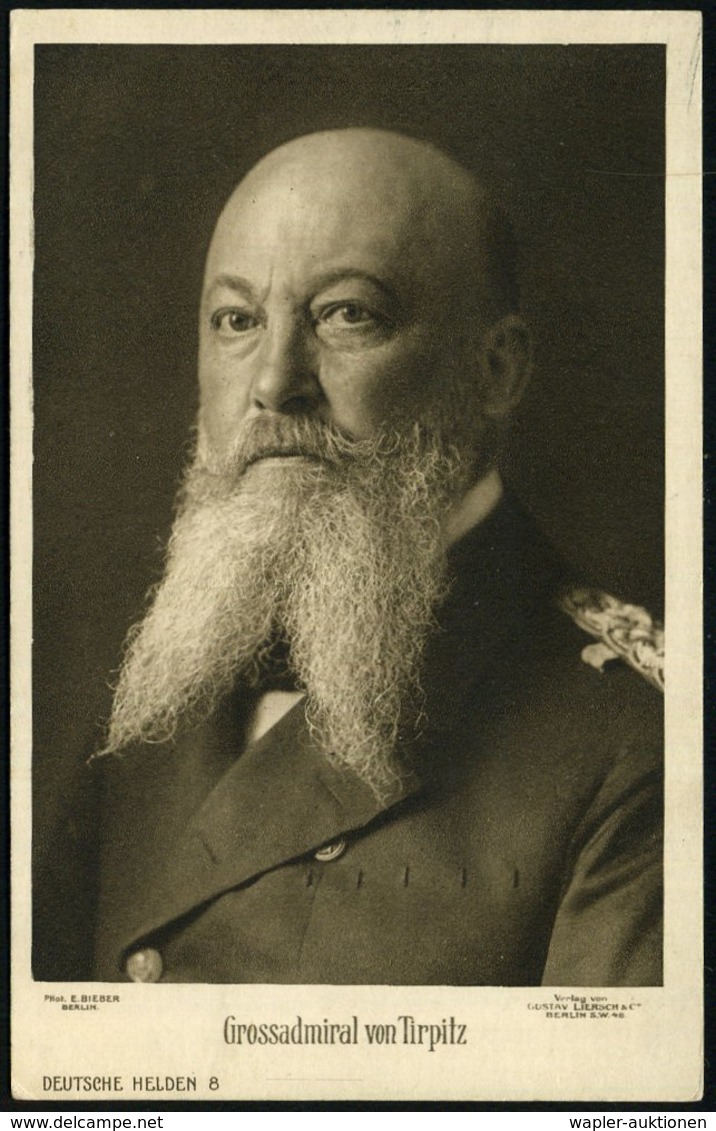 1915 DEUTSCHES REICH, 2 Verschiedene Portrait-Foto-Spenden-Ak.: Grossadmiral Von Tirpitz, Je Ungebr., 2 Belege (Rotophot - Other & Unclassified