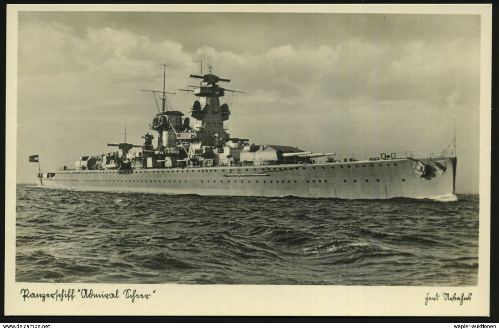 1936 (ca.) DEUTSCHES REICH, S/ W.- Foto-Ak.: Panzerschiff "Admiral Scheer" (Stapellauf 1.4. 1933, Indienststellung 12.11 - Sonstige & Ohne Zuordnung