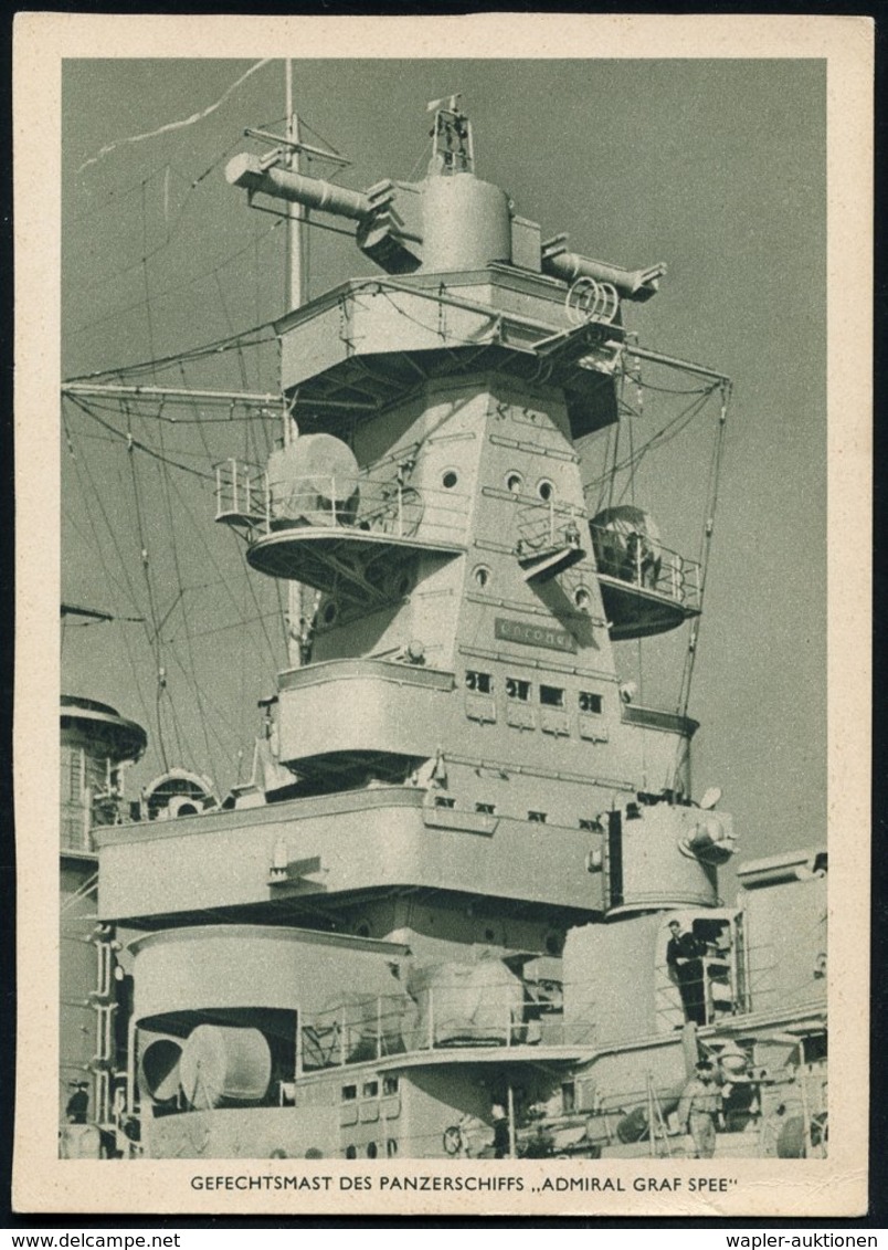 1940 (ca.) DEUTSCHES REICH, S/ W.- Kupferdruck-Foto-Ak.: Panzerschiff "Graf Spee" (Stapellauf 30.6.34, Indienststellung  - Other & Unclassified