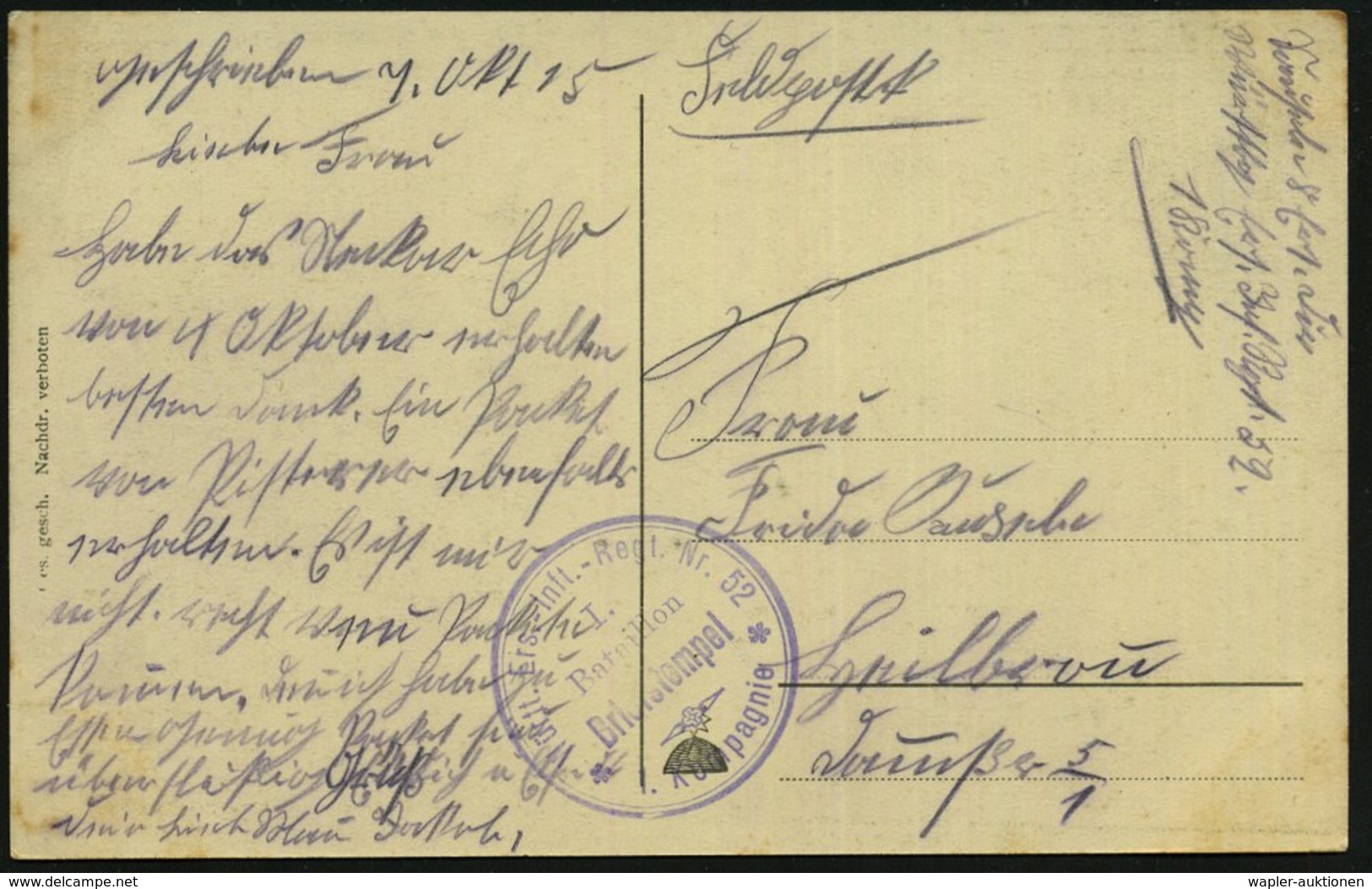 1915 (7.10.) DEUTSCHES REICH, Monochrome Künstler-Ak.: Deutsches U-Boot Rettet Mannschaft Eines Gesunkenen Feindlichen H - Other & Unclassified