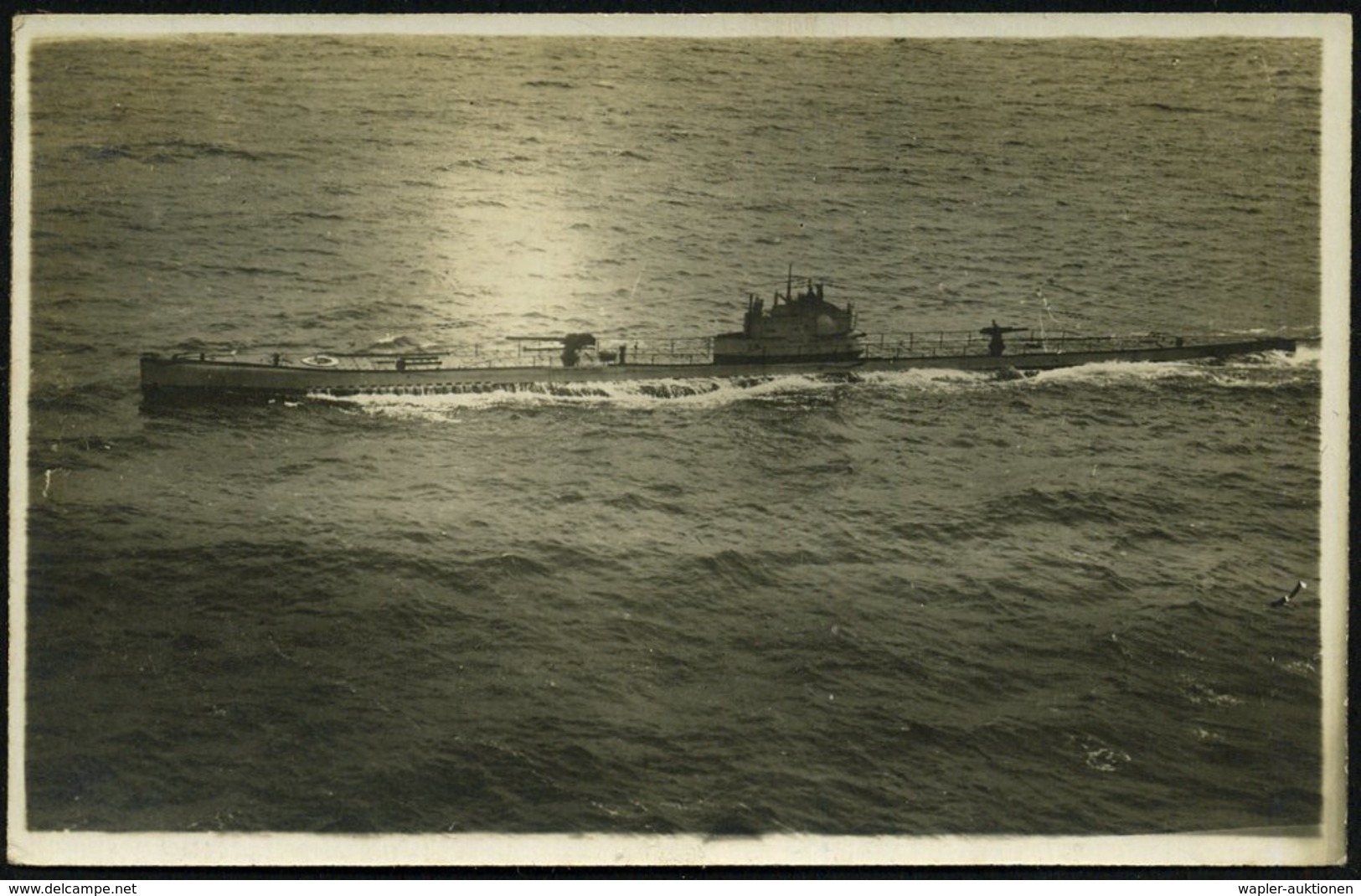 1916 (ca-) DEUTSCHES REICH, S/ W.-Foto-Ak.: Luftbild Deutsches U-Boot, Rs. Hs. "U-Kreuzer", Ungebr. (ohne Uhv.) - Unters - Other & Unclassified