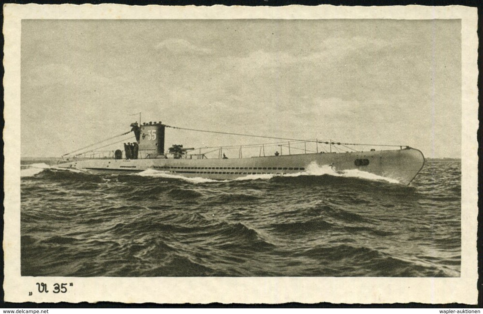 1939 (ca.) DEUTSCHES REICH, Monochrome Foto-Ak.: U 35 Auf Hoher See, Ungebr. (Verlag Schöning & Co., Lübeck) - Unterseeb - Other & Unclassified