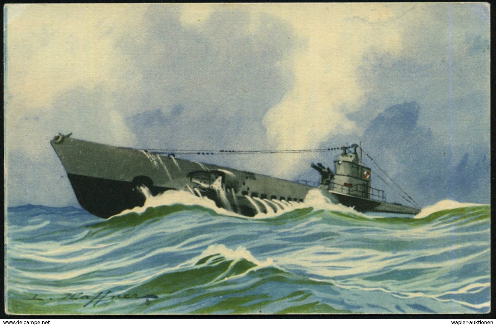 1930 (ca.) FRANKREICH, Künstler-Color-Ak.: U-Boot "Ariane" (1929-1942), Ungebr. (Verlag A EE C, Paris) - Unterseeboote / - Other & Unclassified