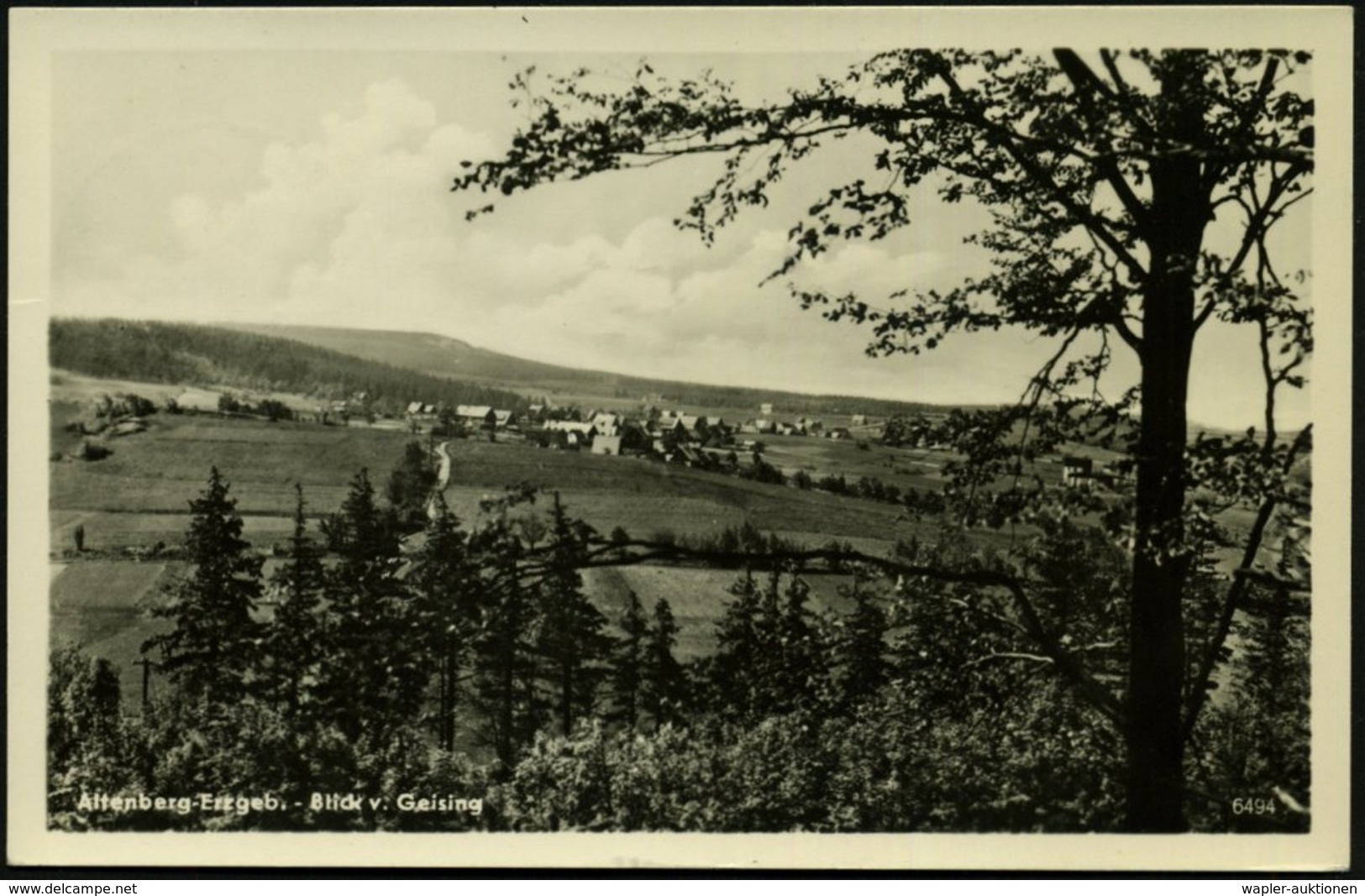 1954 (20.9.) ALTENBERG (Erzgeb), Handwerbestempel: SOMMERFRISCHE - WINTERSPORT (Skifahrer) üassende S/ W.-Foto-Ak.: Alte - Andere & Zonder Classificatie