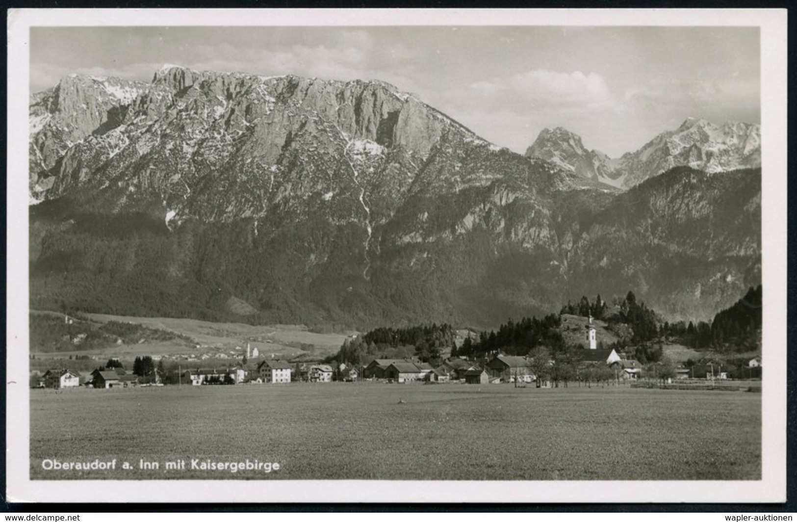 1938 (24.8.) OBERAUDORF, Hand-Werbestempel: Luftkurort - Wintersportplatz (Ort Vor Bergen) Motivgleiche S/ W.-Foto-Ak.:  - Other & Unclassified