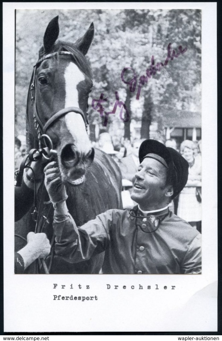 1966 (ca.) B.R.D., S/ W.-Foto-Ak.: Fritz Drechsler = Erfolgreicher Jockey, Gewann Der "Gr. Preis Von Bayern" In München  - Sonstige & Ohne Zuordnung