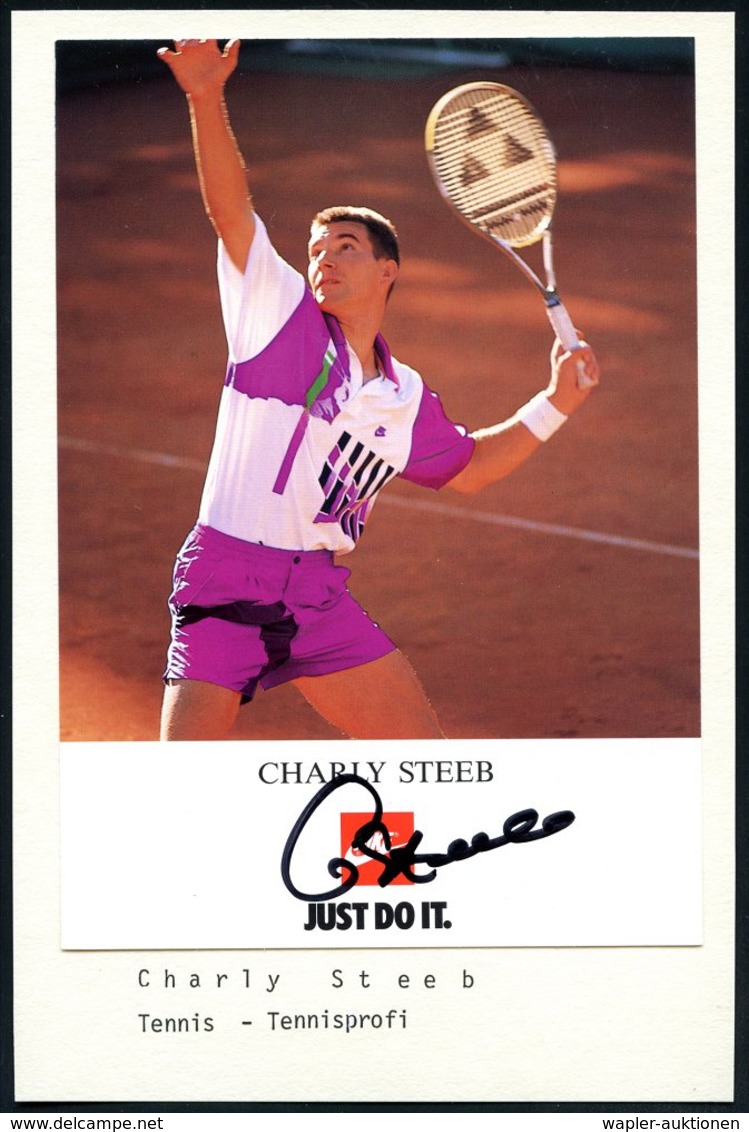 1988 B.R.D., Color-Reklamekarte: Carl Uwe Steeb Mit Orig. Signatur "C.(harly) Steeb" - Tennis - Other & Unclassified