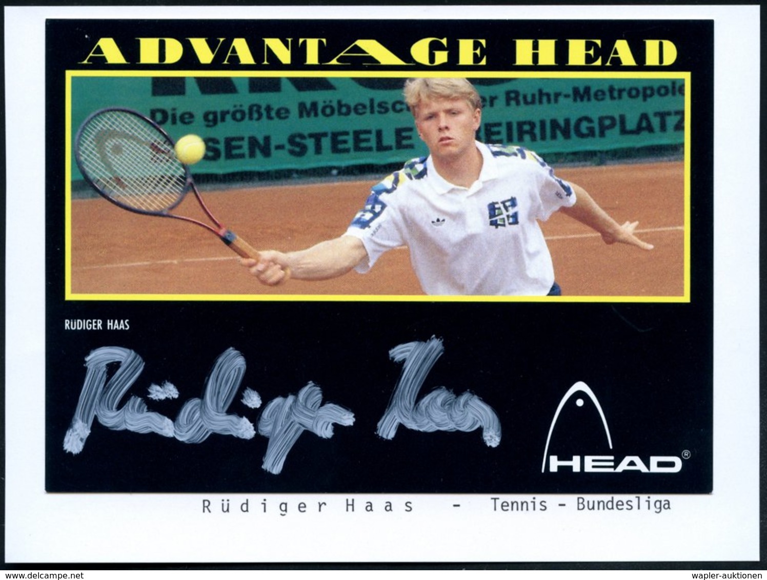 1988 B.R.D., Color-Reklamekarte: Rüdiger Haas Mit Orig. Signatur "Rüdiger Haas" - Tennis - Other & Unclassified