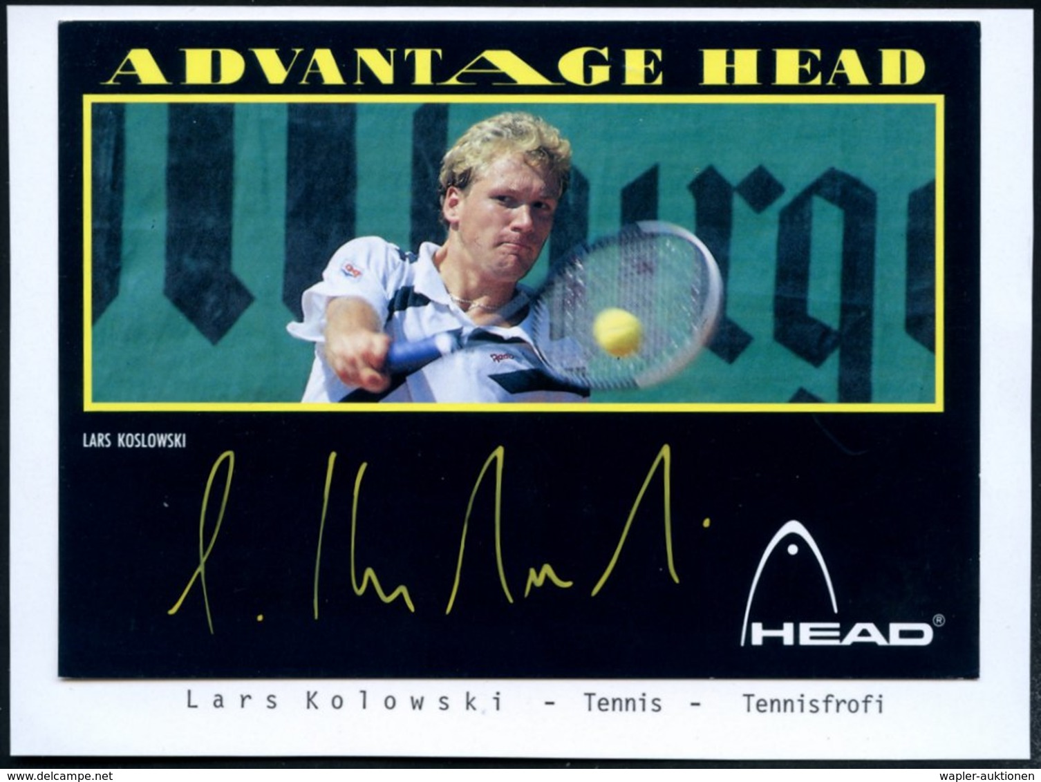 1988 B.R.D., Color-Reklamekarte: Lars Koslowski Mit Orig. Signatur "L. Koslowski" - Tennis - Other & Unclassified