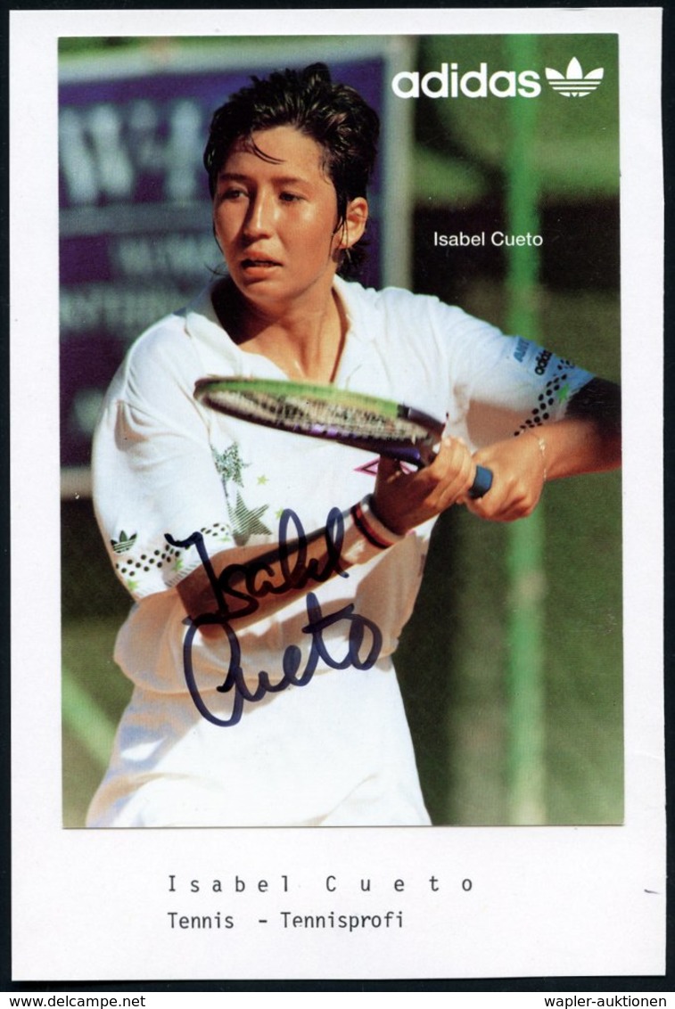 1990 B.R.D., Color-Reklamekarte (adidas): Isabel Cueto Mit Orig. Signatur "Isabel Cueto" - Tennis - Other & Unclassified