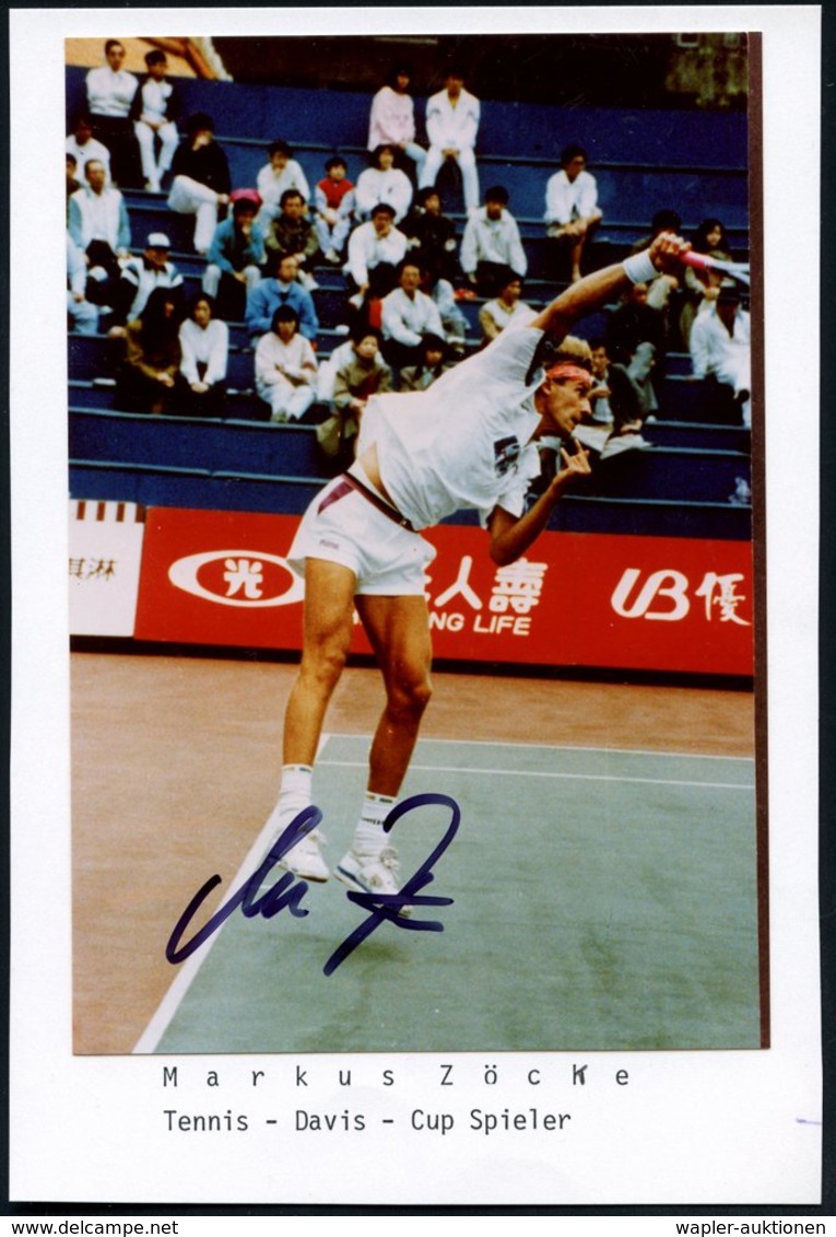 1995 B.R.D., Color-Foto: Markus Zöcke (Davis-Cup-Spieler Etc.) Mit Orig. Signatur: "Markus Zöcke" - Tennis - Other & Unclassified