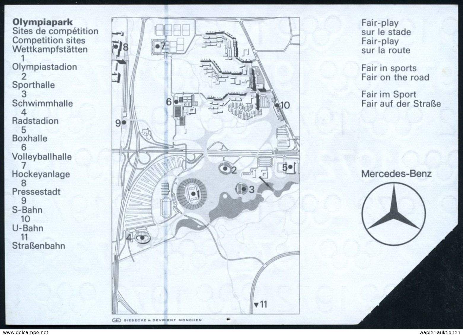 1972 (7.9.) München, Orig. Eintrittskarte Volleyball Olympiapark (Olympische Spiele) Mit Piktogramm U. Hallenplan, Rs. O - Other & Unclassified