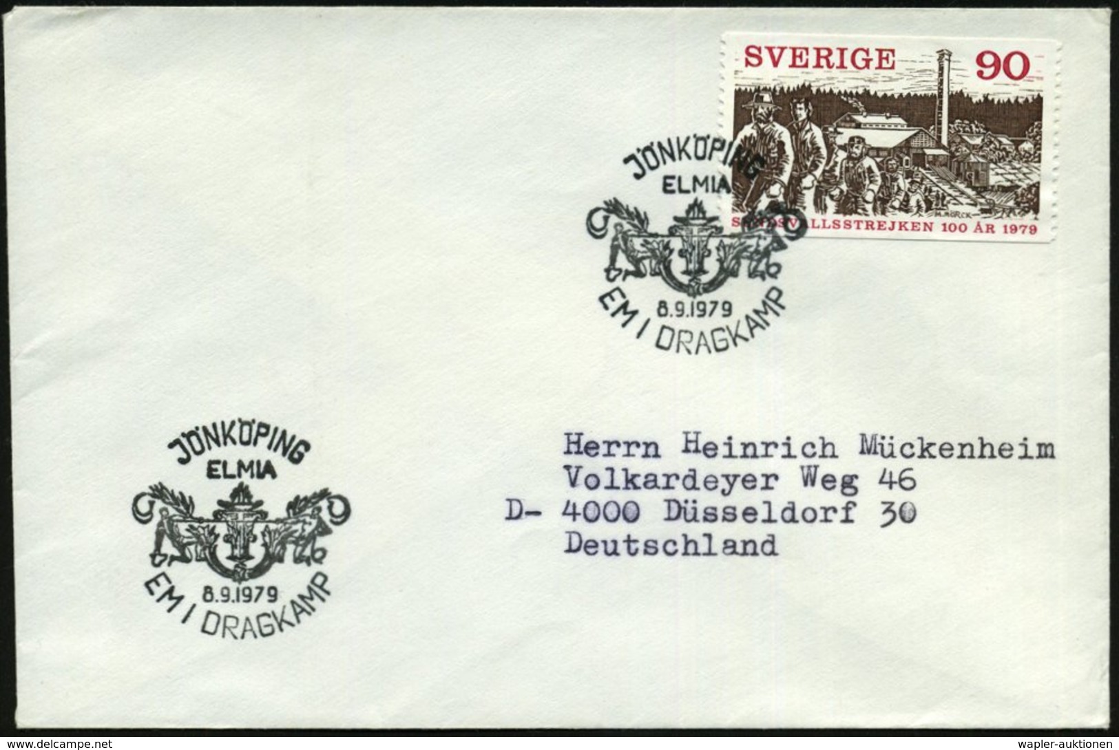 1979 (8.9.) SCHWEDEN, Sonderstempel: JÖNKÖPING,ELMIA, EM I DRAGKAMP = Europa-Meisterschaft Im Tauziehen, Ausl.-Brief - D - Other & Unclassified