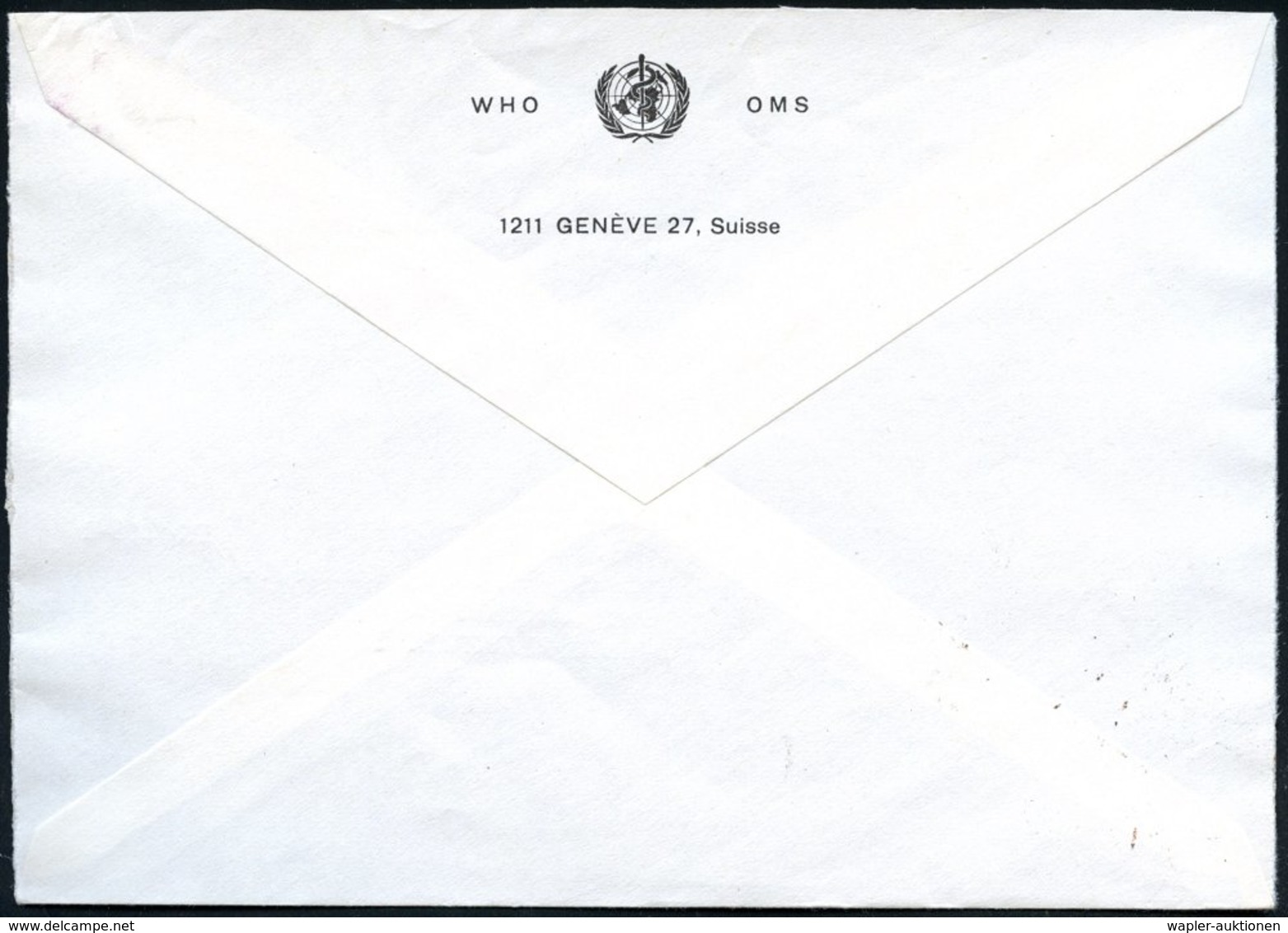 1974 SCHWEIZ, Absender-Freistempel: 1211 GENEVE 27, ORGANISATION MONDIALE DE LA SANTE (WHO-Logo) Rs. Desgl. Absender-Vor - Other & Unclassified