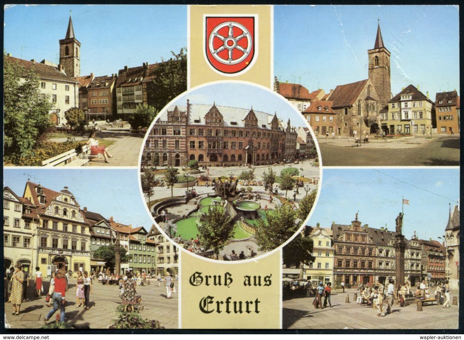 1988 (28.6.) 50 ERFURT, Maschinen-Werbestempel: Gastspiel Zirkus Busch.. (Löwenkopf) Color-Ak.: Gruß Aus Erfurt, Bedarf  - Other & Unclassified