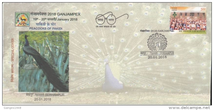 India  2018  Peacocks  Of Pakidi  Berhampore  Cover   #  11872   D Inde - Pauwen