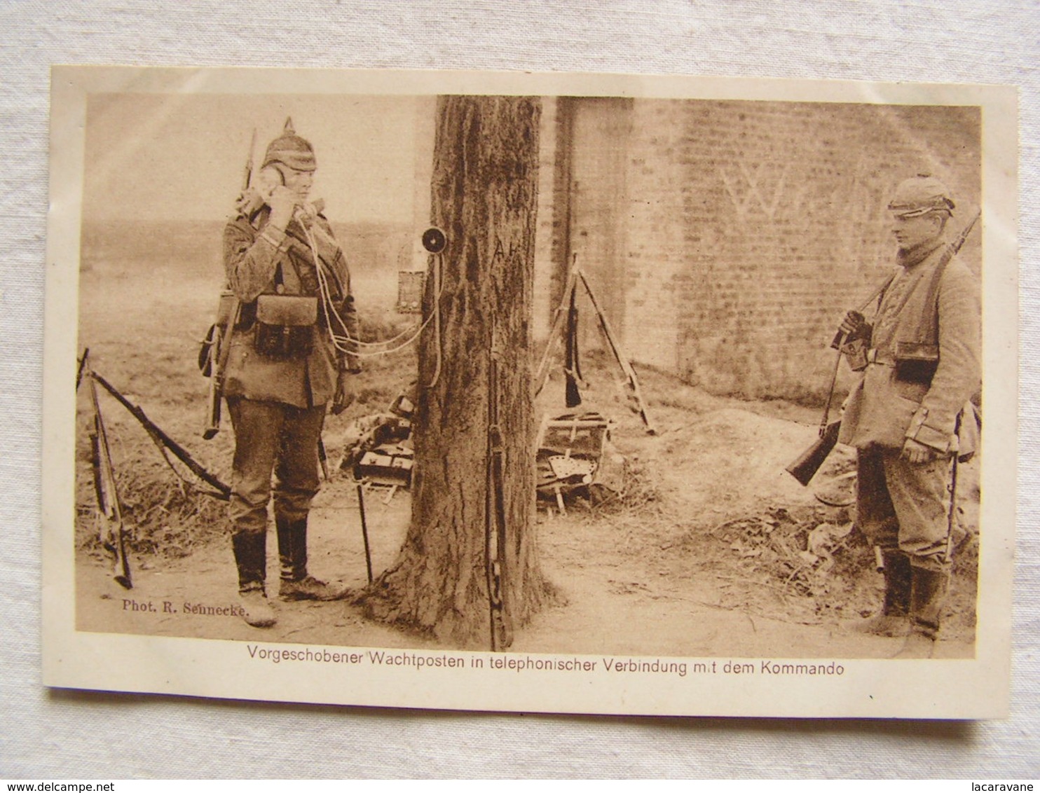 Ww1 Weltkrieg Soldat Allemand Carte Photo Wohlfahrts Karte Poste Telephone Avec Commando  130 - Guerre 1914-18