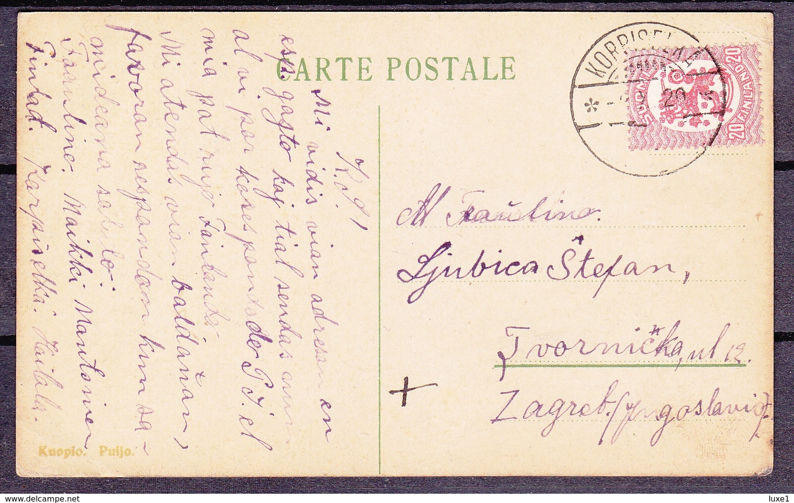 FINLAND ,  KUOPIO , OLD  POSTCARD - Finlandia