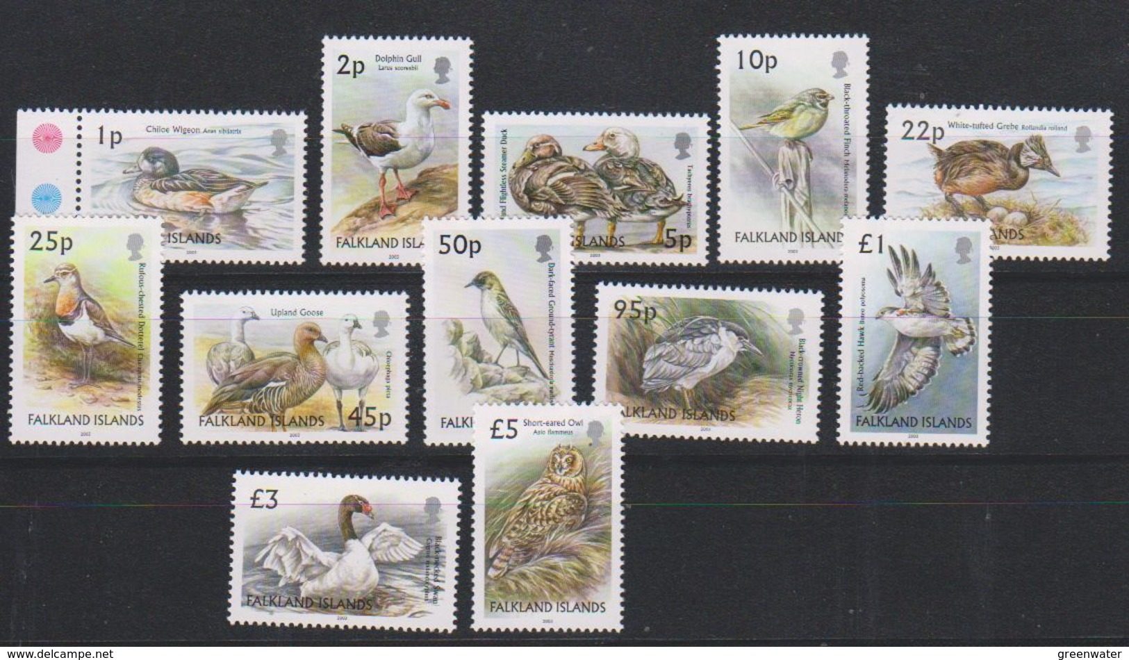 Falkland Islands 2003 Definitives / Birds 12v ** Mnh (38917) - Falklandeilanden