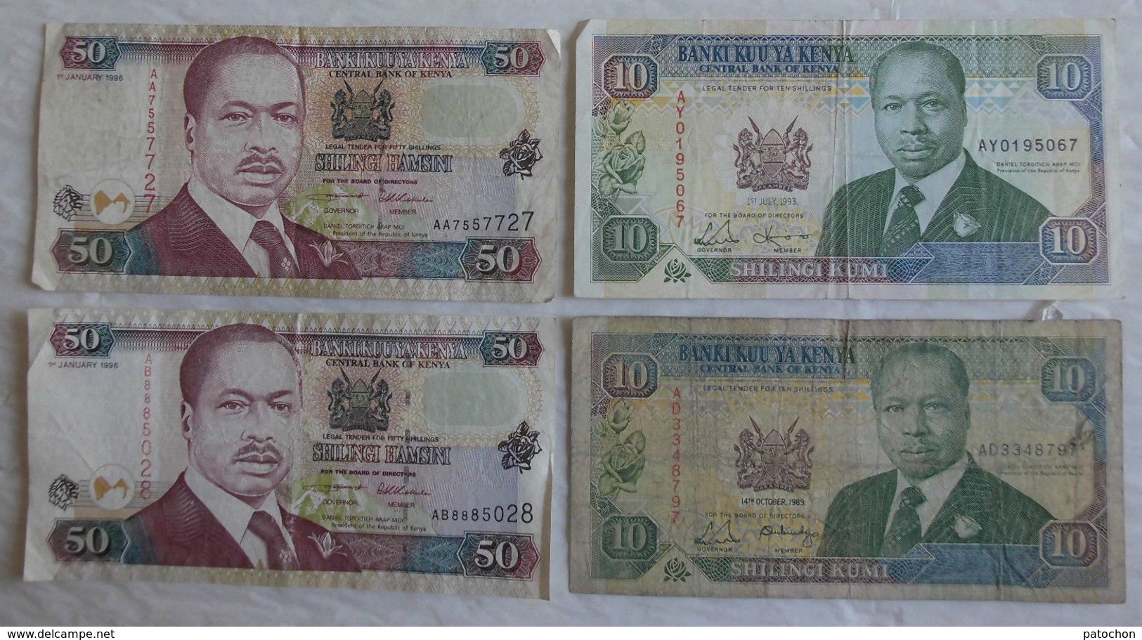 4 Billet De Banque Du Kenia 10 & 50 Shilingi. - Kenya