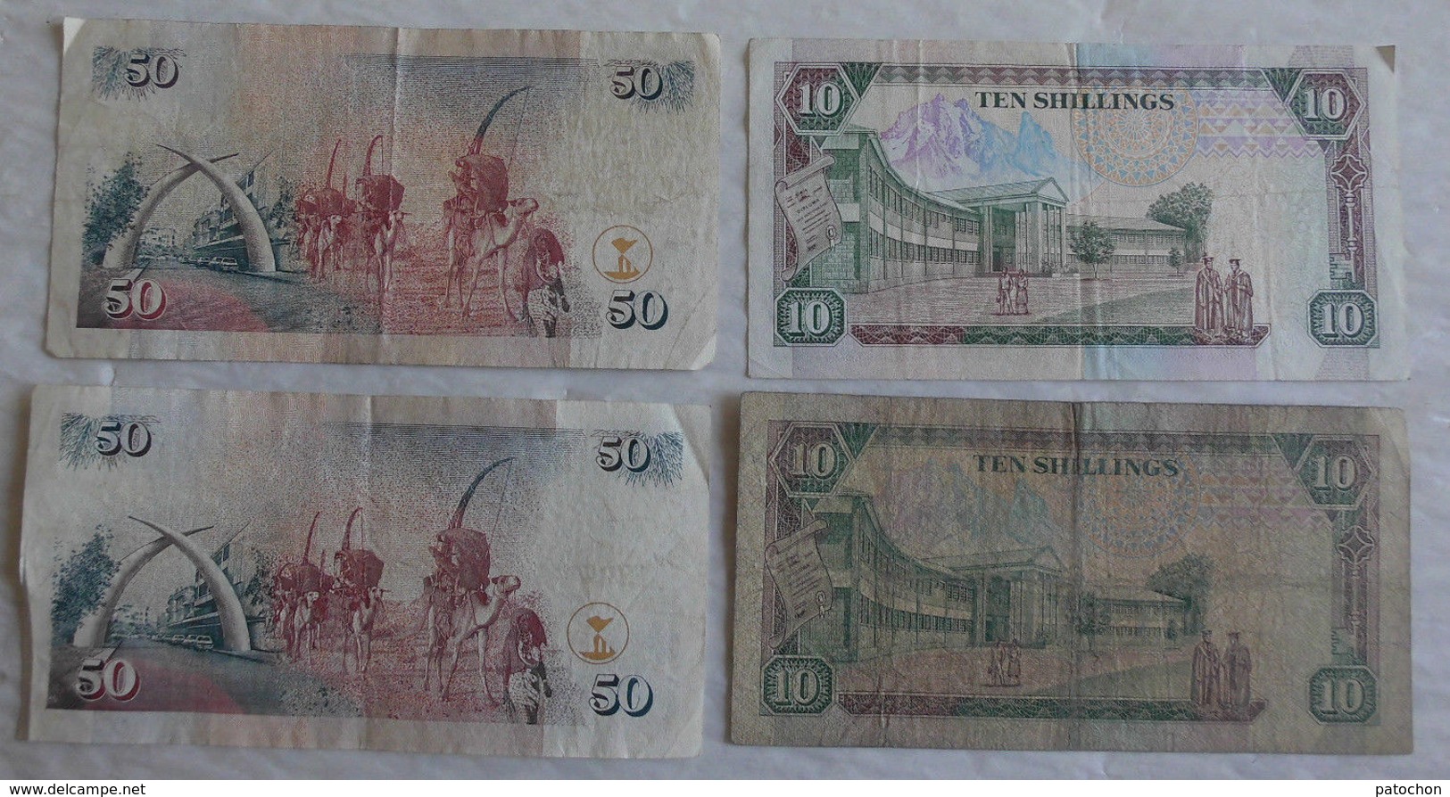 4 Billet De Banque Du Kenia 10 & 50 Shilingi. - Kenya