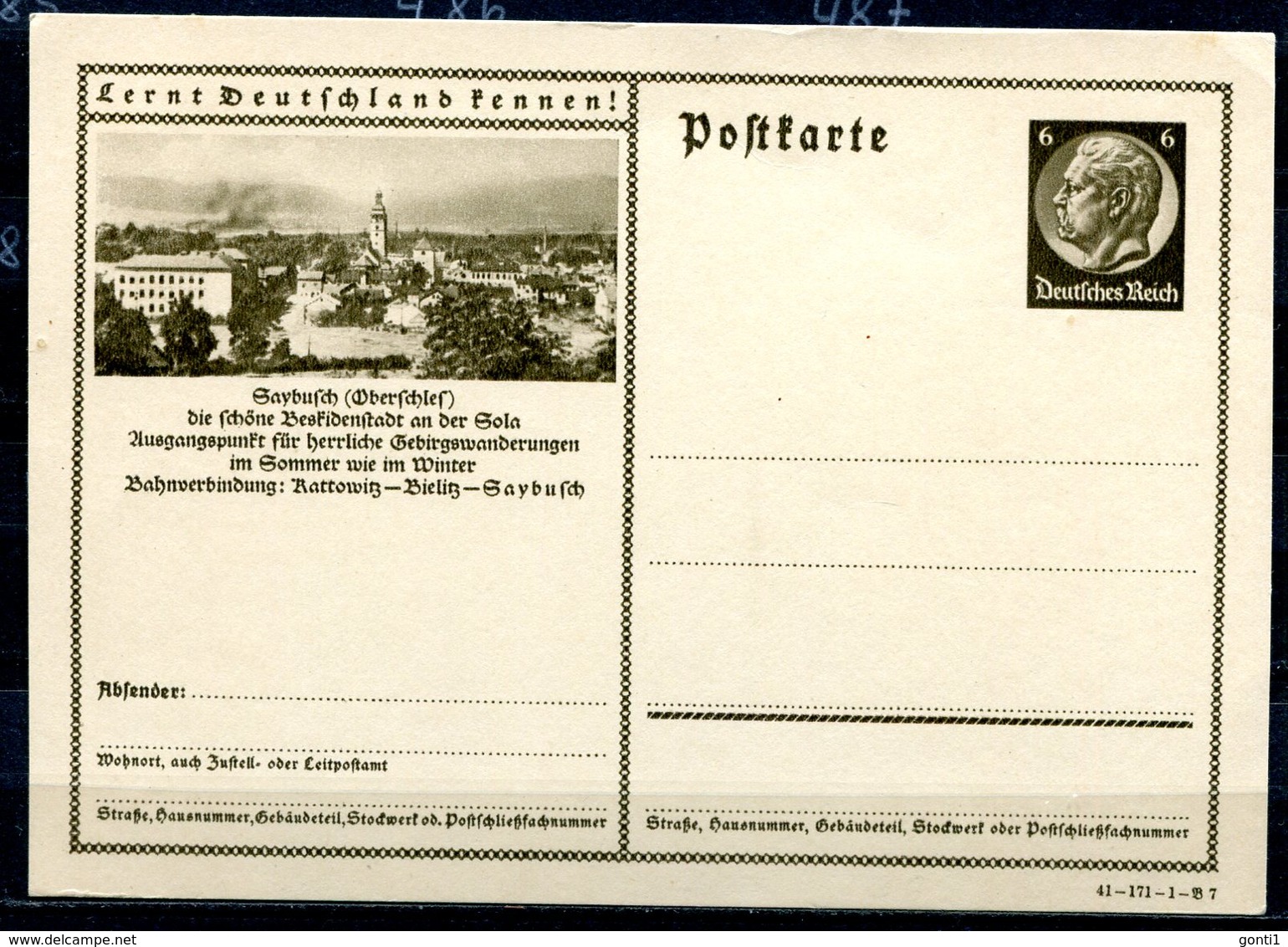 German Empires1934 Kopfbild Hindenburg GS Mi.Nr.P236/41-171-1-B7 "Lernt Deutschland Kennen!-Saybusch,Oberschlesien"1GS - Sonstige & Ohne Zuordnung