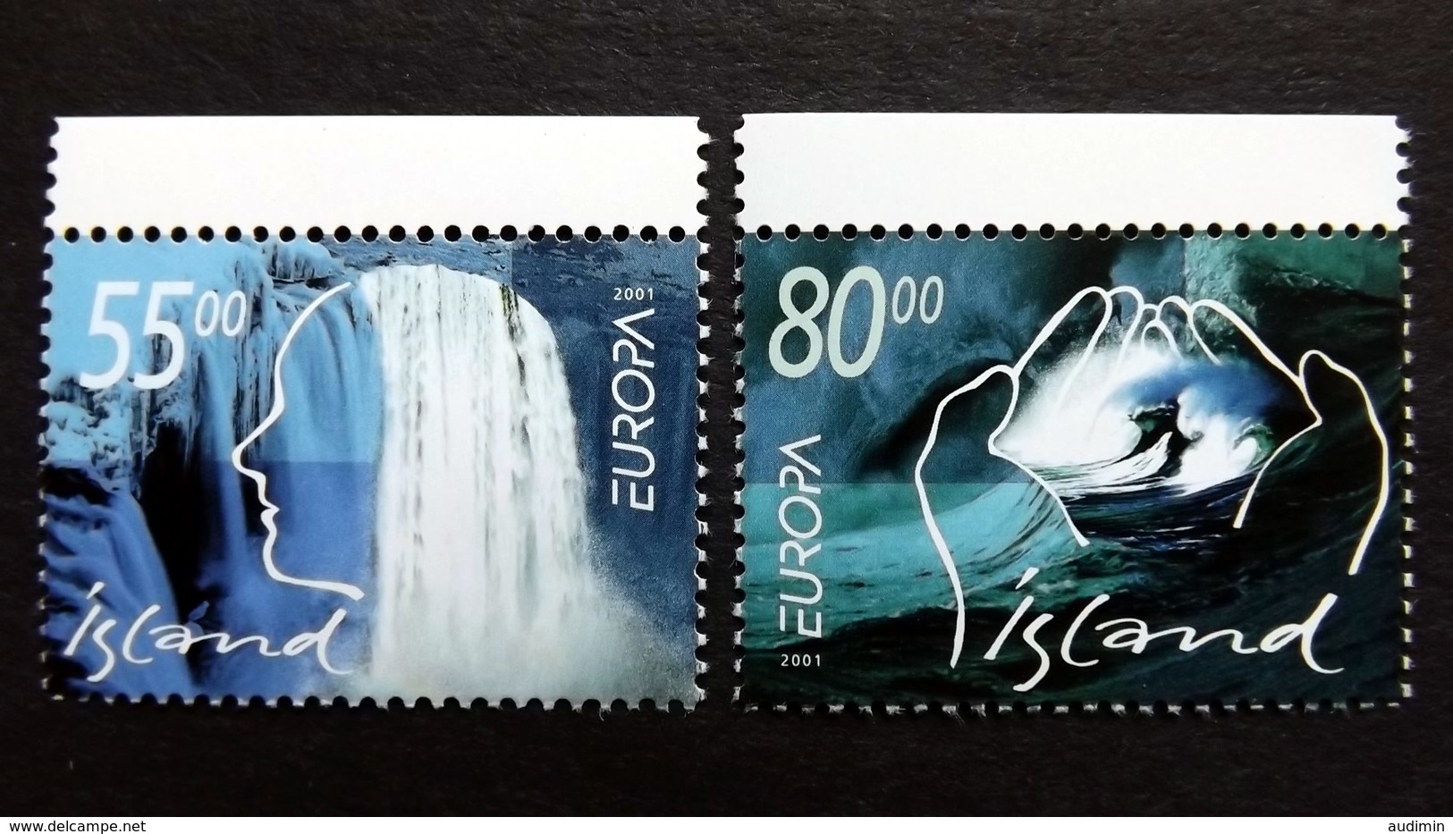 Island 981/2 **/mnh, EUROPA/CEPT 2001, Lebensspender Wasser - Neufs