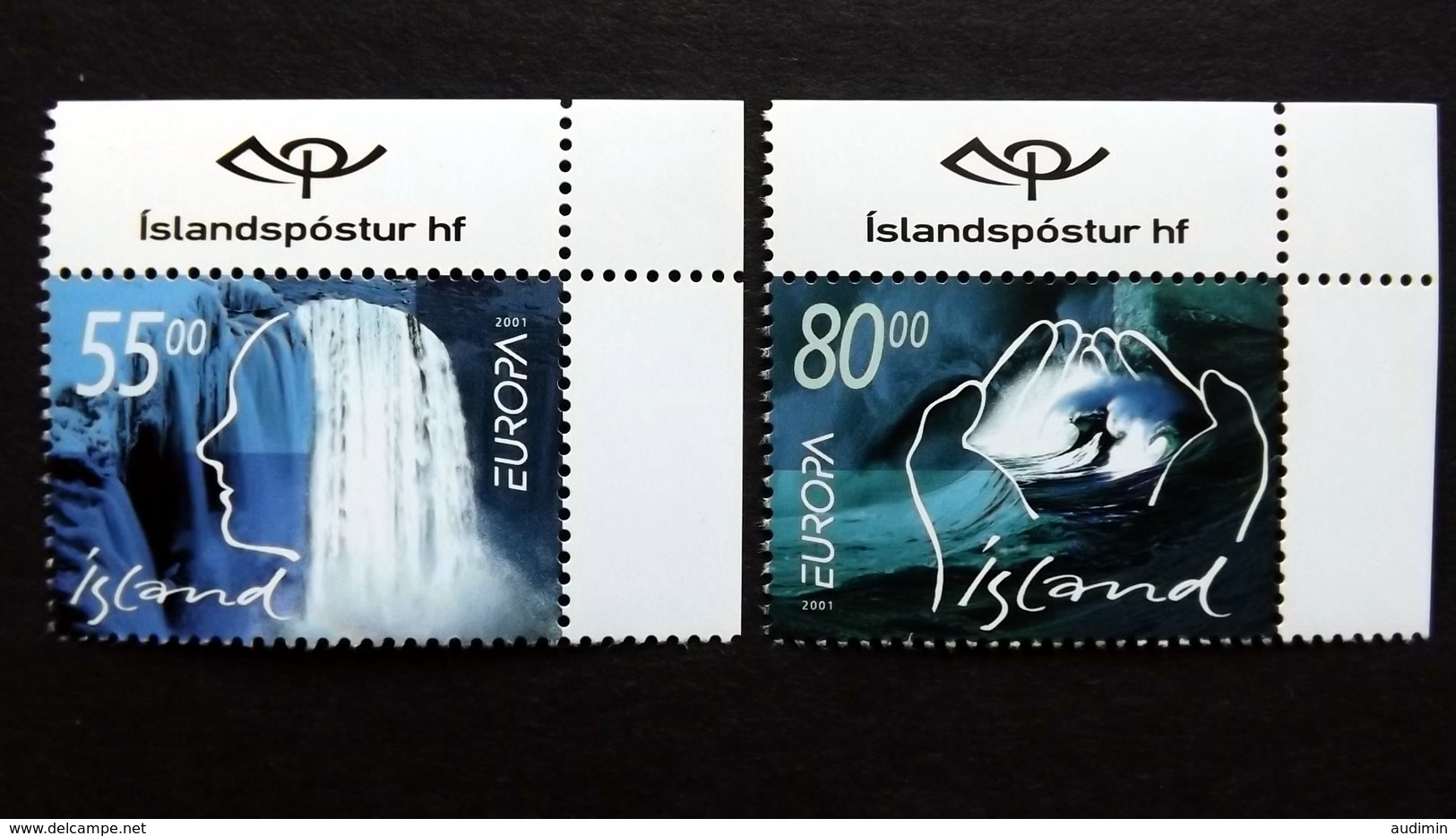 Island 981/2 **/mnh, EUROPA/CEPT 2001, Lebensspender Wasser - Unused Stamps