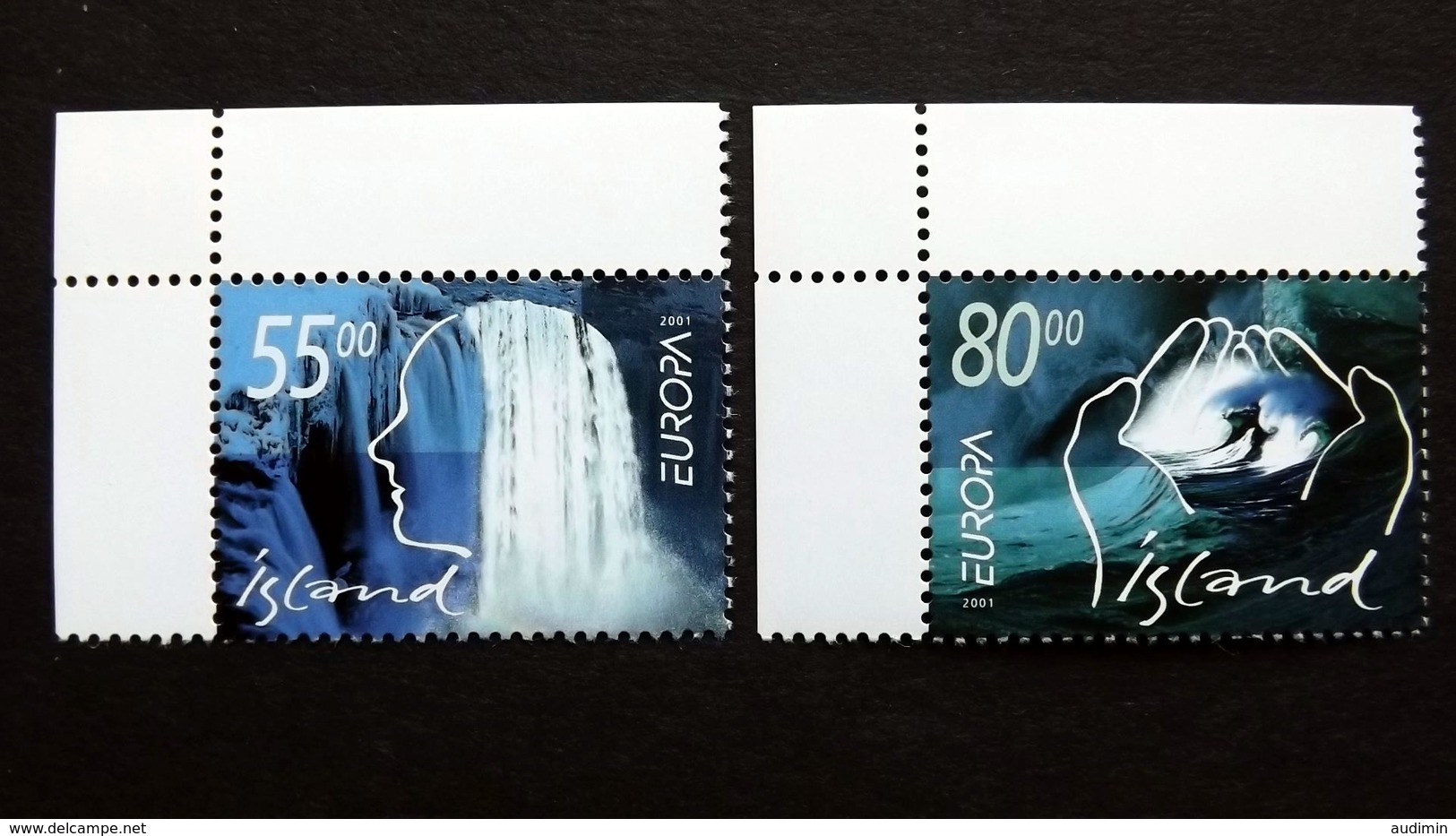 Island 981/2 **/mnh, EUROPA/CEPT 2001, Lebensspender Wasser - Unused Stamps