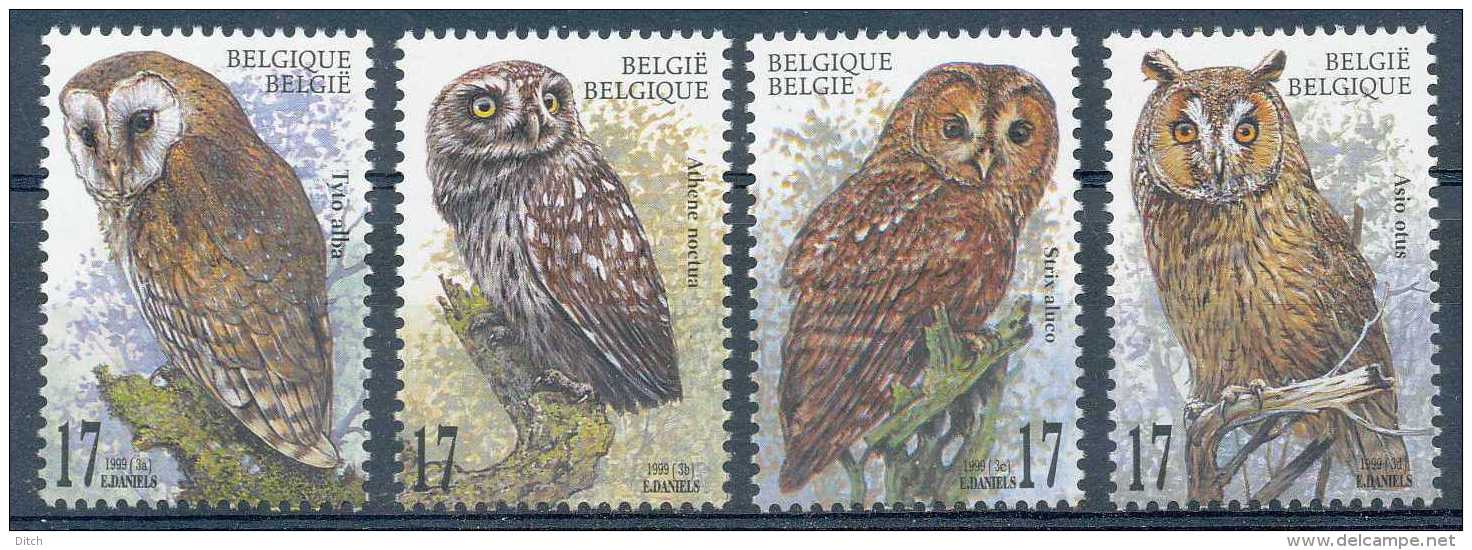 D- [202959] **/Mnh-Belgique 1999, Animaux, Oiseaux, Chouettes Et Hiboux, SC - Gufi E Civette