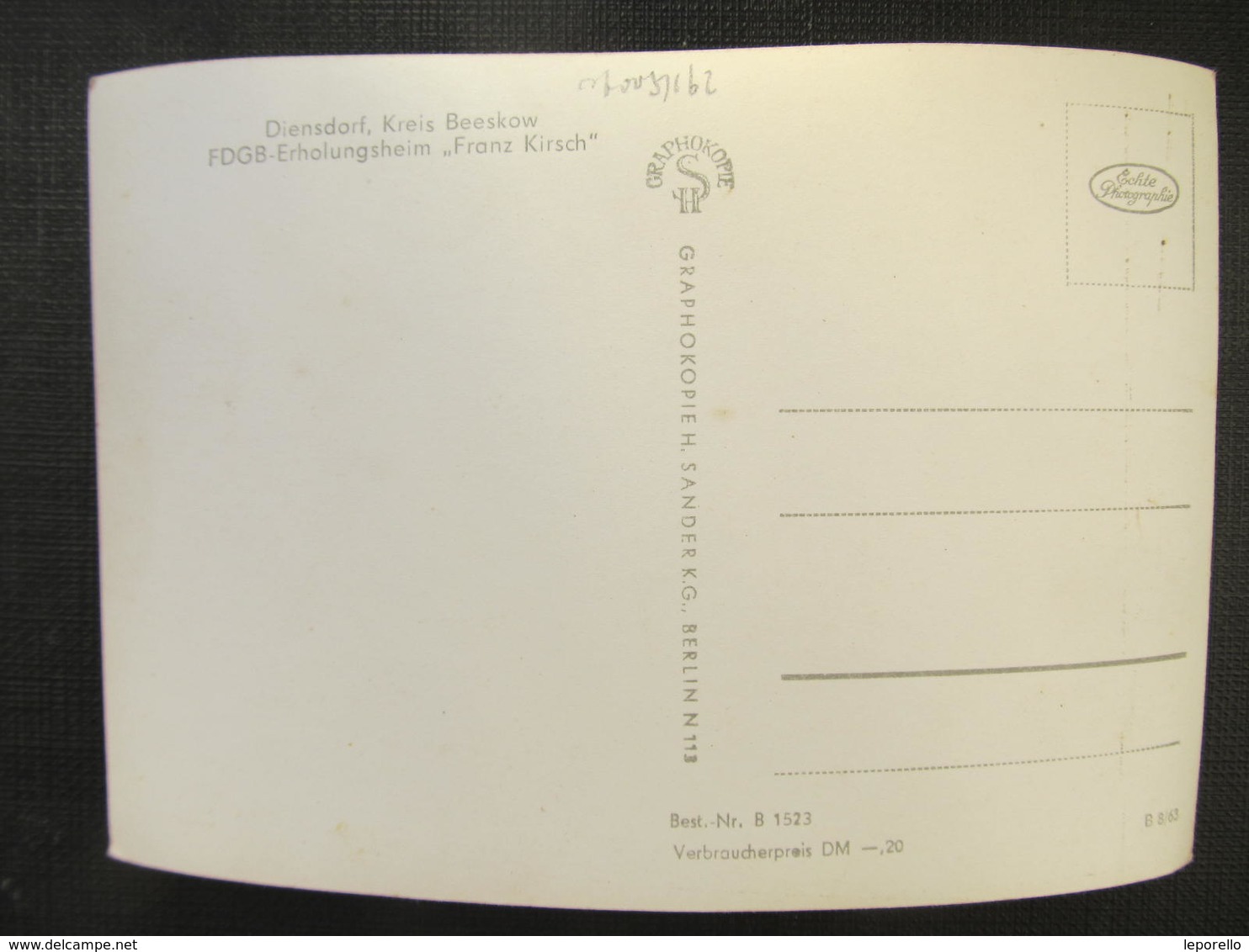 AK DIENSDORF Kr. BEESKOW FDGB Franz Kirsch  //  D*31930 - Beeskow