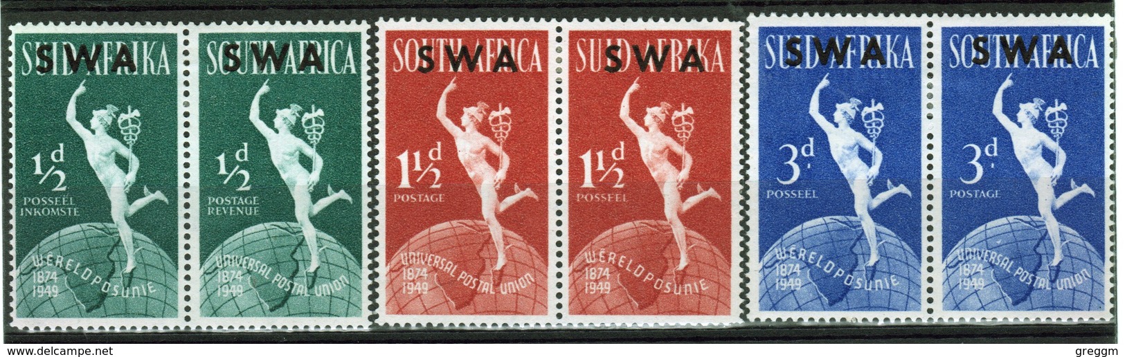 South West Africa Set Of Stamps To Celebrate 75th Anniversary Of UPU And Was Issued In 1949. - South West Africa (1923-1990)