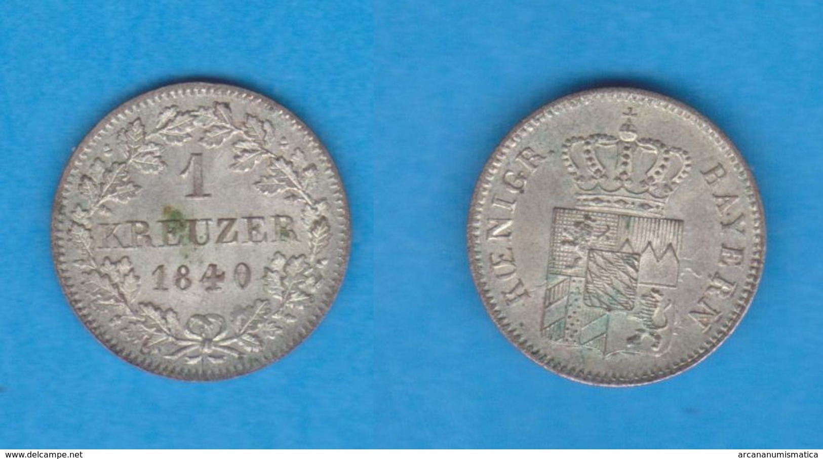 ALEMANIA / GERMANY  (Estados Alemanes/German States) BAVARIA Bayern 1 Kreuzer 1.840 Plata Km#422 EBC DL-12.191 - Monedas Pequeñas & Otras Subdivisiones