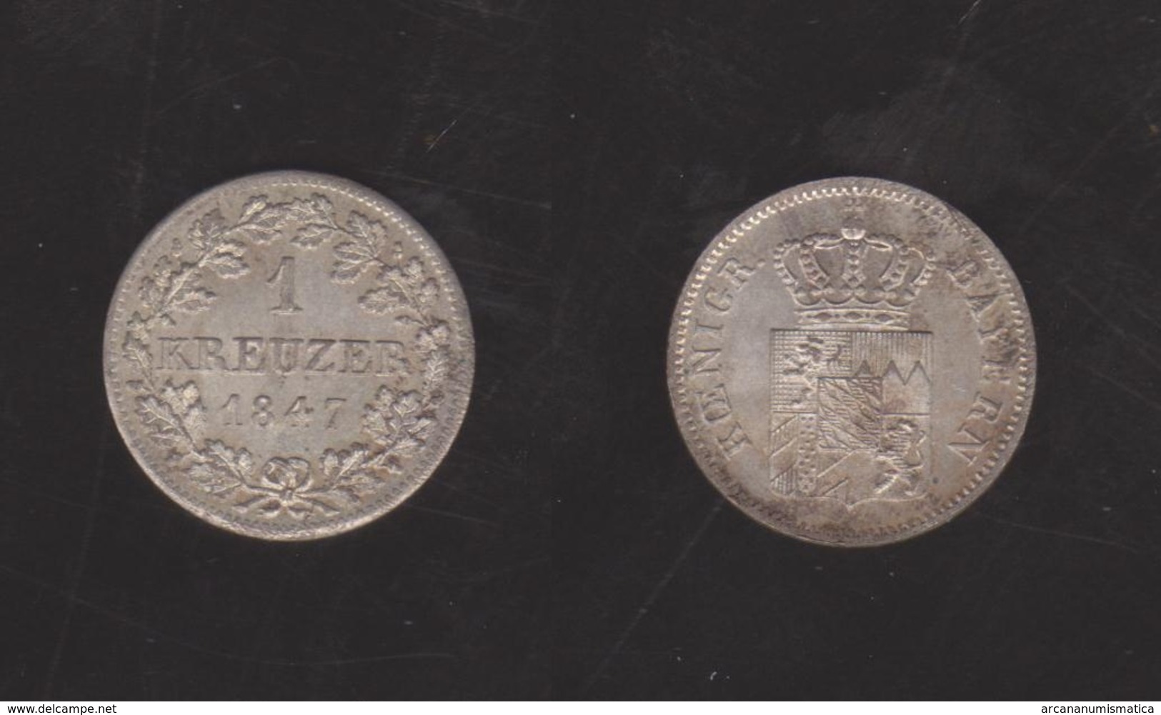 ALEMANIA / GERMANY  (Estados Alemanes/German States) BAVARIA Bayern 1 Kreuzer 1.847 Plata Km#422 EBC+ DL-12.196 - Small Coins & Other Subdivisions