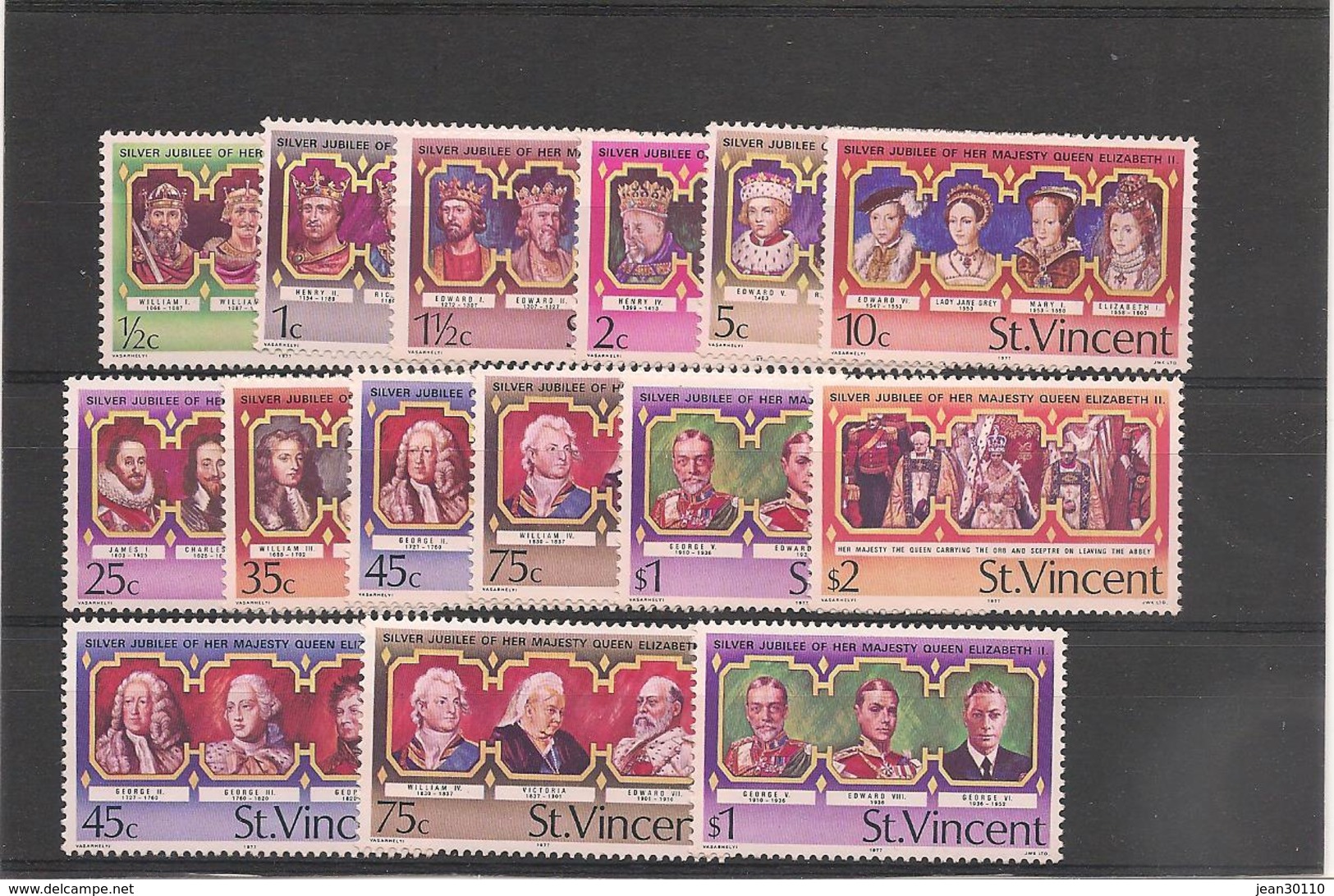 St VINCENT Année 1977 Anniversaire Accession Au Trône De Sa Majesté Elisabeth II N°Y/T : 458/68a** - St.Vincent (1979-...)