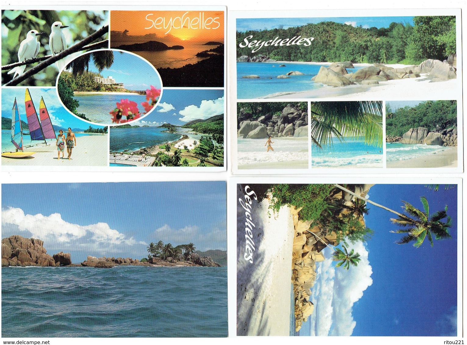 Lot 4 Cpm -  Afrique > Seychelles - PRASLIN Anse Lazio La Digue île Coco - Seychelles