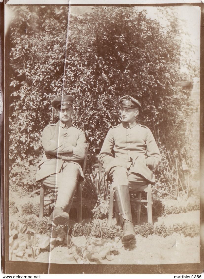 Photo Mai 1915 VERLINGHEM (près Quesnoy-sur-Deûle) - Le Lieutenant Linke Et Le Lieutenant Sperling (A100, Ww1, Wk 1) - Autres & Non Classés