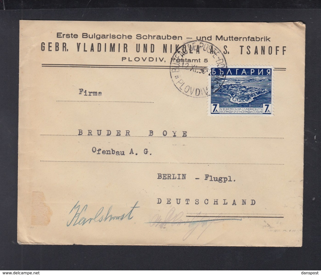 Bulgaria Cover 1936 To Berlin - Storia Postale