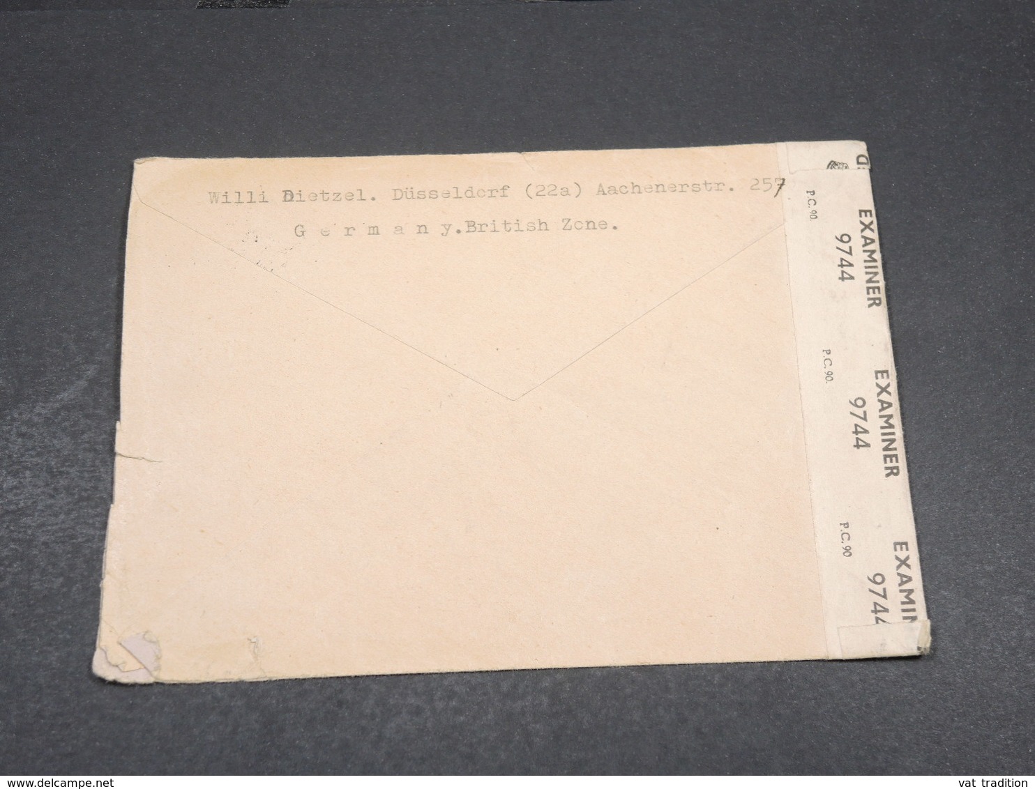 ALLEMAGNE - Enveloppe De Düsseldorf Pour La France En 1946 Avec Contrôle Postal , Affranchissement Plaisant - L 17724 - Other & Unclassified