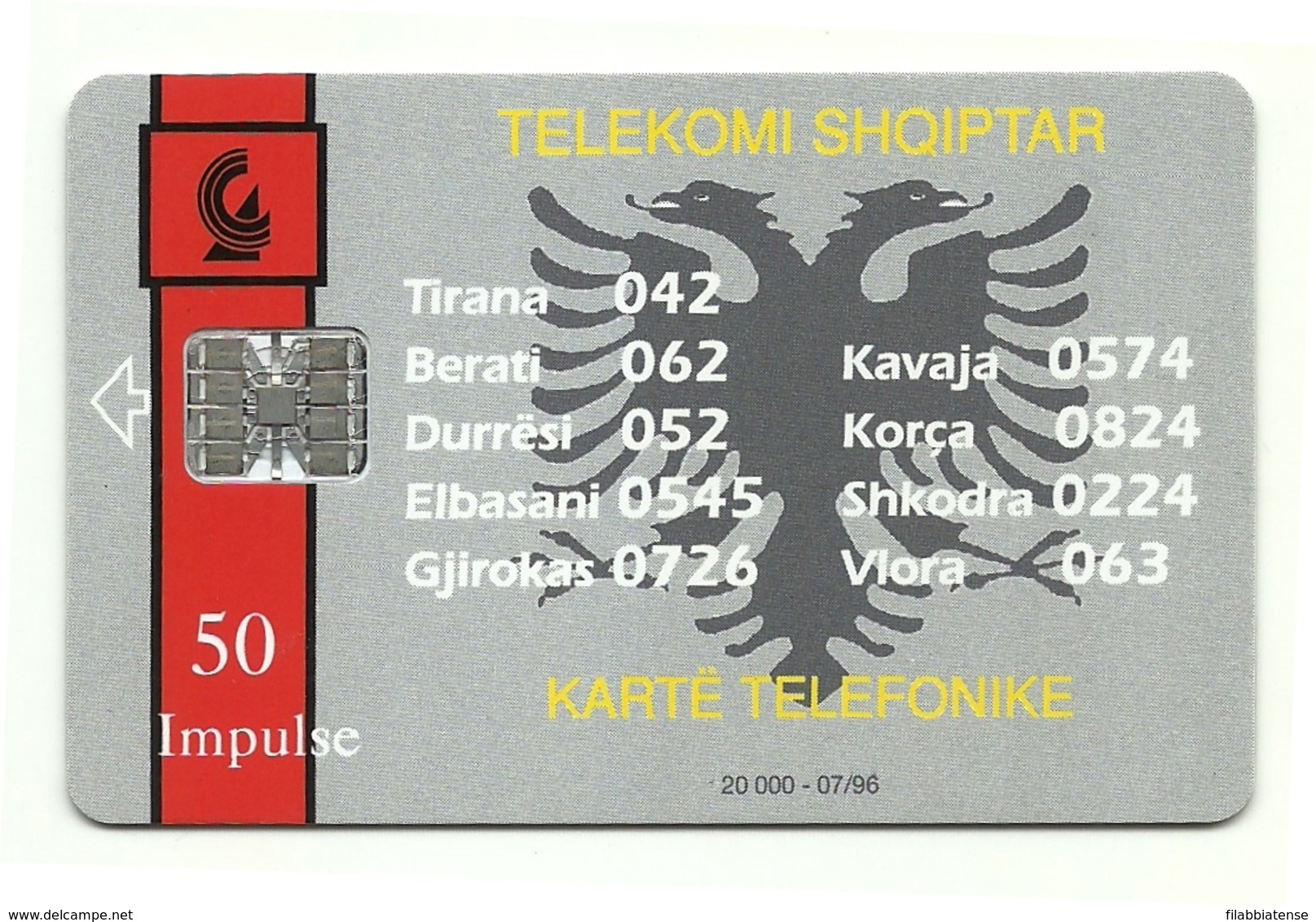 Albania - Tessera Telefonica Da 50 Units T493 - Telekomi Shqiptar - Albania