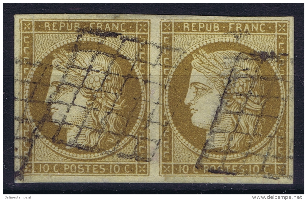 France : Yv Nr 1 Obl./Gestempelt/used  Paire - 1849-1850 Cérès