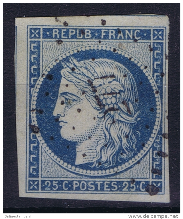 France : Yv Nr 4 Obl./Gestempelt/used  PC 277 Bastia Corse - 1849-1850 Cérès