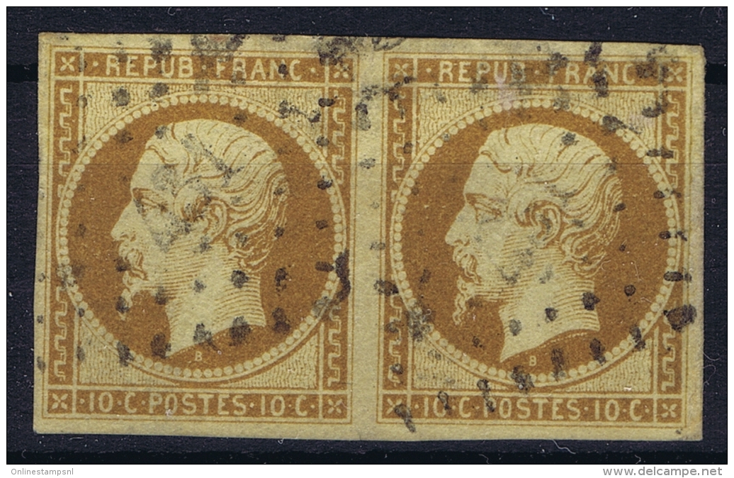 France : Yv Nr 9 Obl./Gestempelt/used  Paire 1852 - 1852 Louis-Napoléon