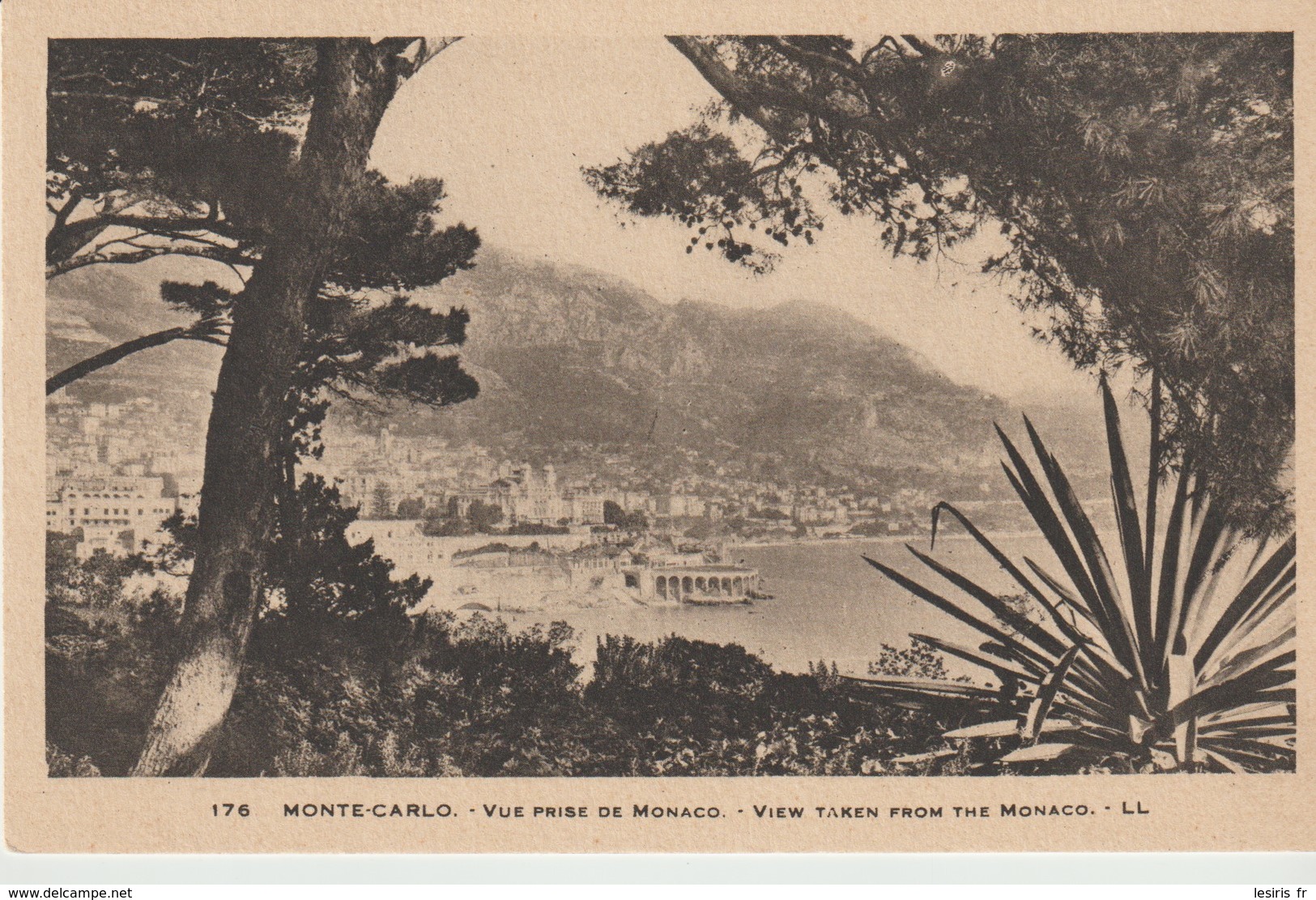 CPA - MONTE CARLO - VUE PRISE DE MONACO - 176 - L. L. - Monte-Carlo