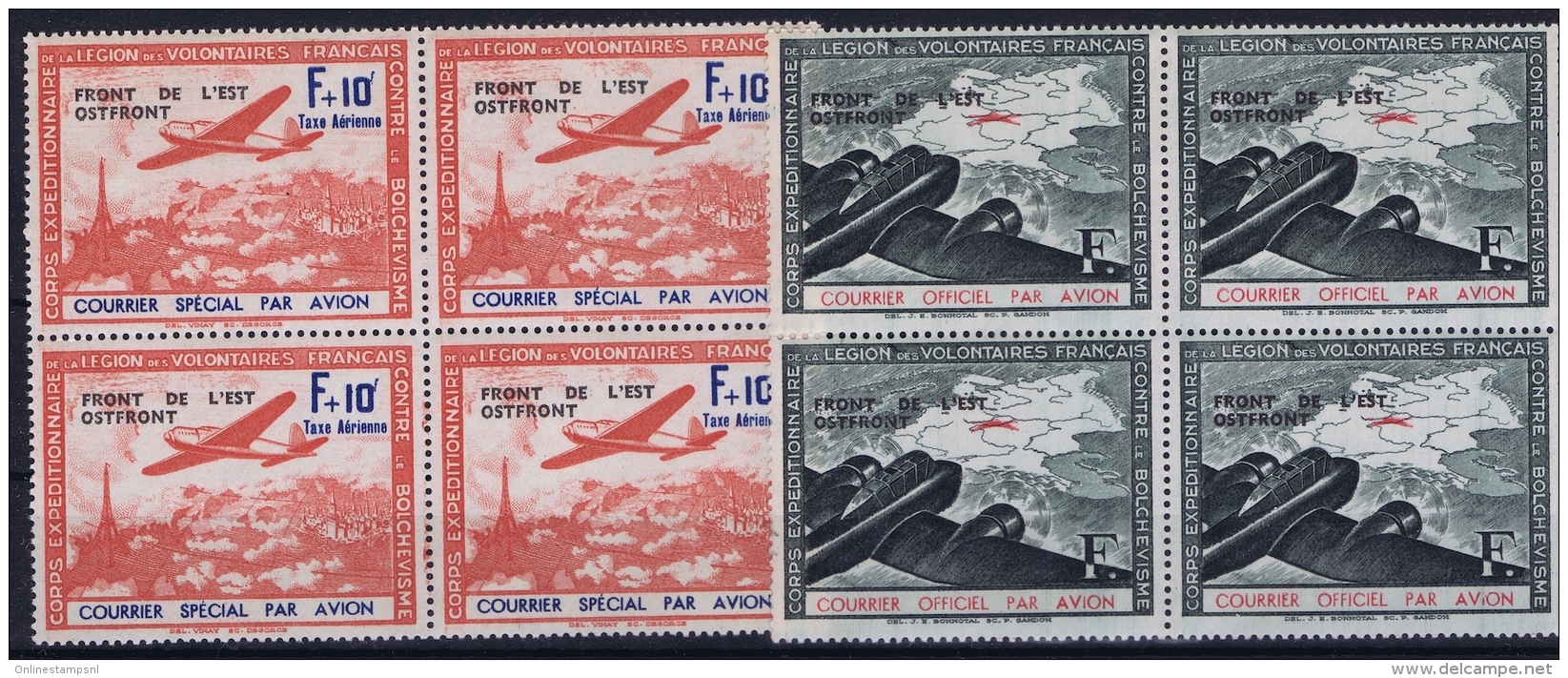 France : Yvert 4 - 5 4-blocks  Postfrisch/neuf Sans Charniere /MNH/** 1942 - Guerre (timbres De)