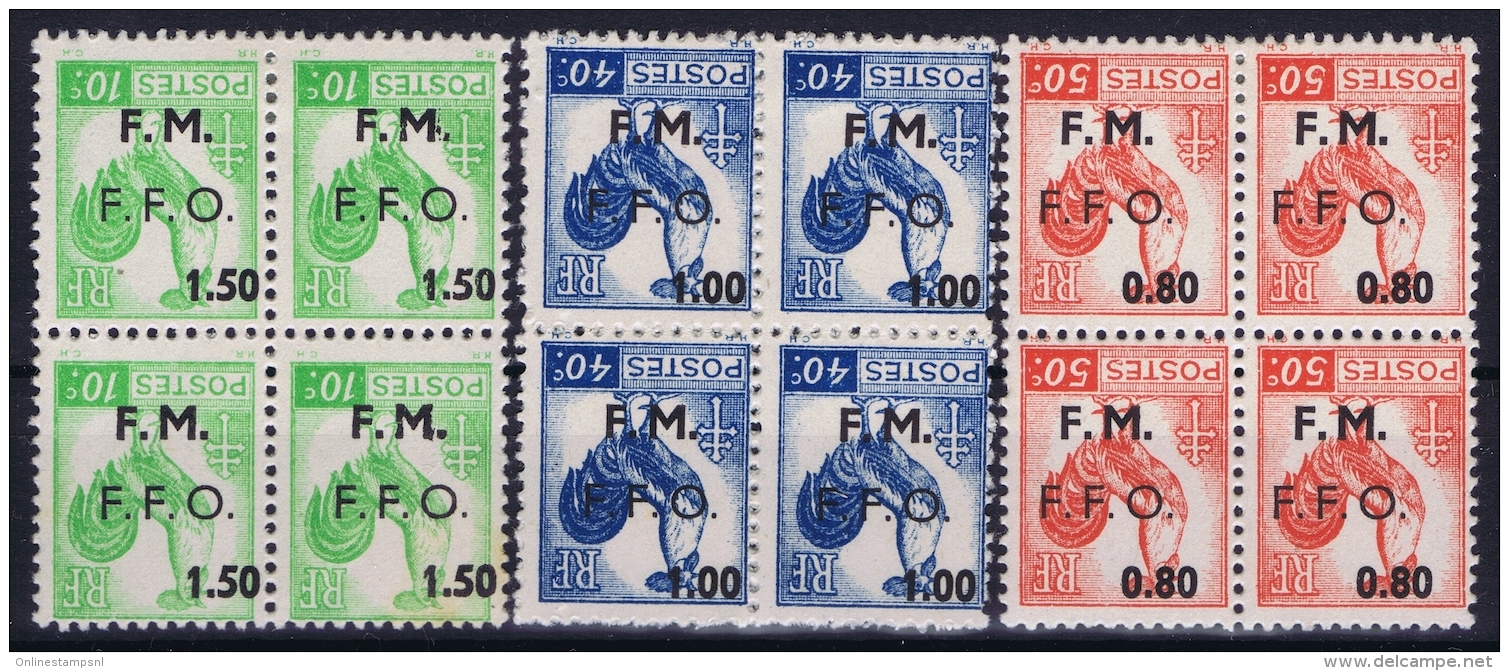 France :   Yv 1a - 3a   2*  Surcharge Renversée Postfrisch/neuf Sans Charniere /MNH/**  + 2* MH/* Flz/ Charniere - Libération