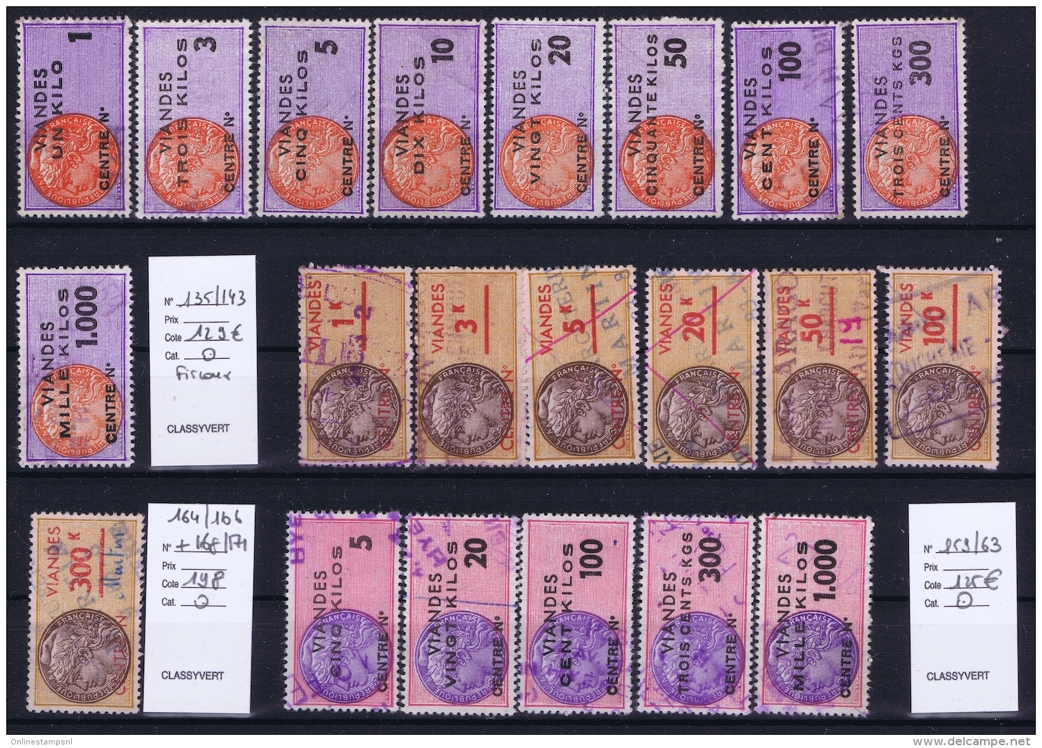 France :   Collection Timbre Tax VIANDES - Collections