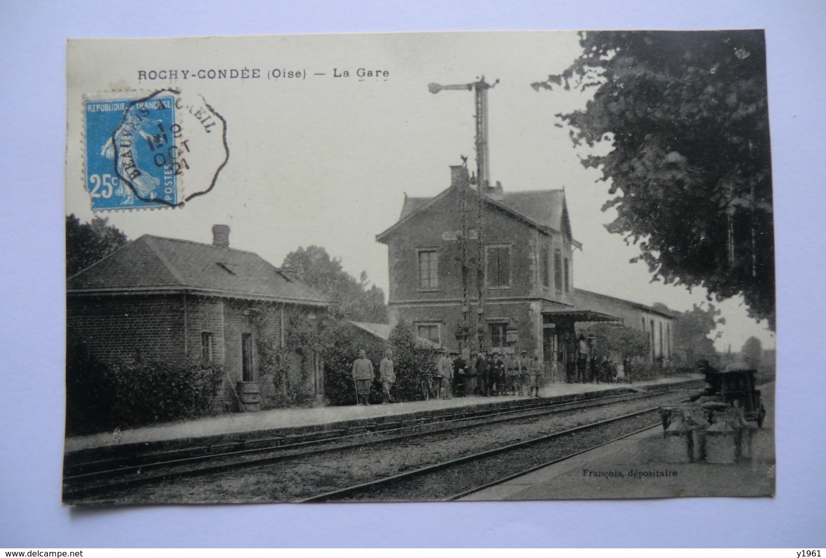 CPA 60 OISE ROCHY CONDE. ROCHY CONDEE. La Gare. 1921. - Autres & Non Classés