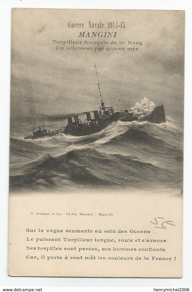 Cpa Guerre Navale 1914 -15 Torpilleur Français De 1er Rang En éclaireur Par Grosse Mer - Krieg